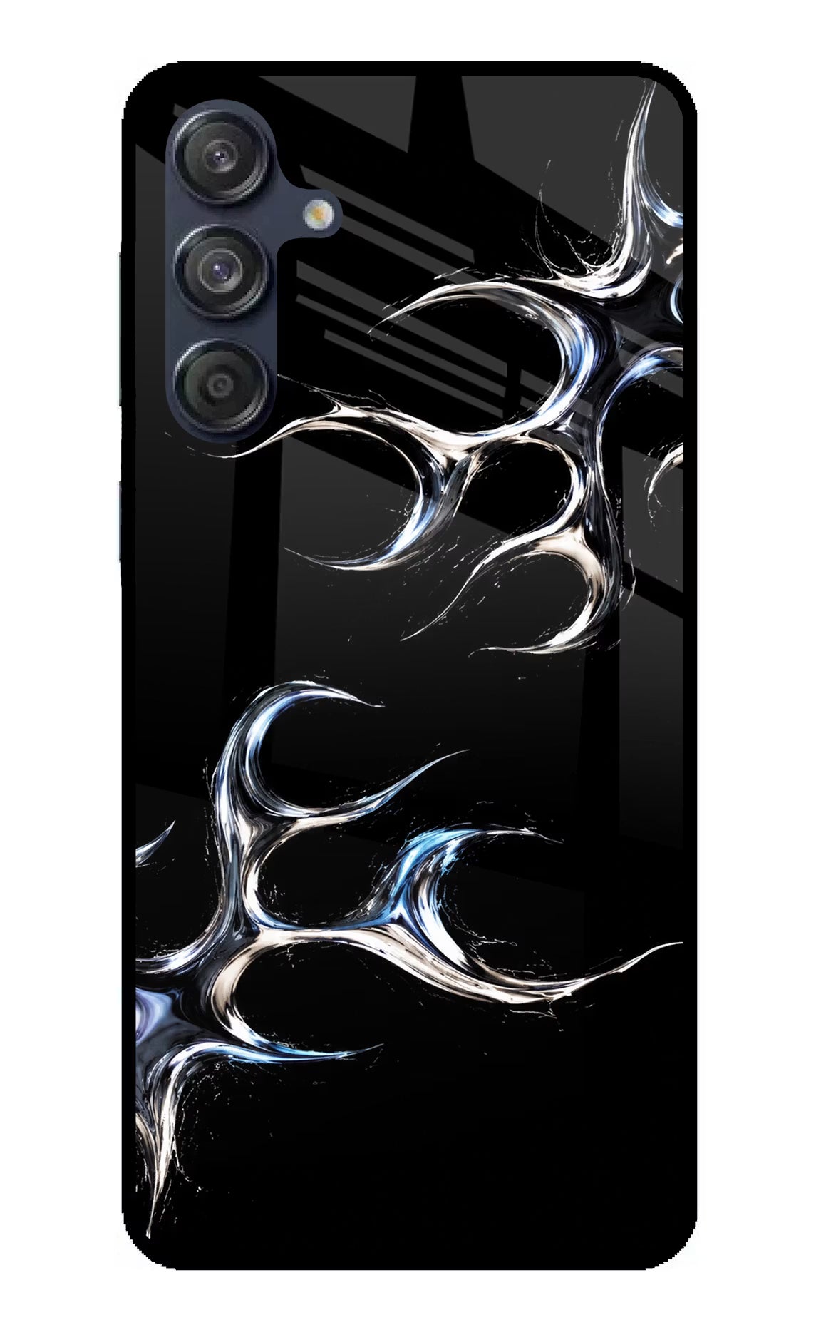 Chrome Tribal Samsung M55 5G Glass Case - Chrome Tribal Samsung M55 5G Glass Case Chrome Tribal Samsung M55 5G Glass Case