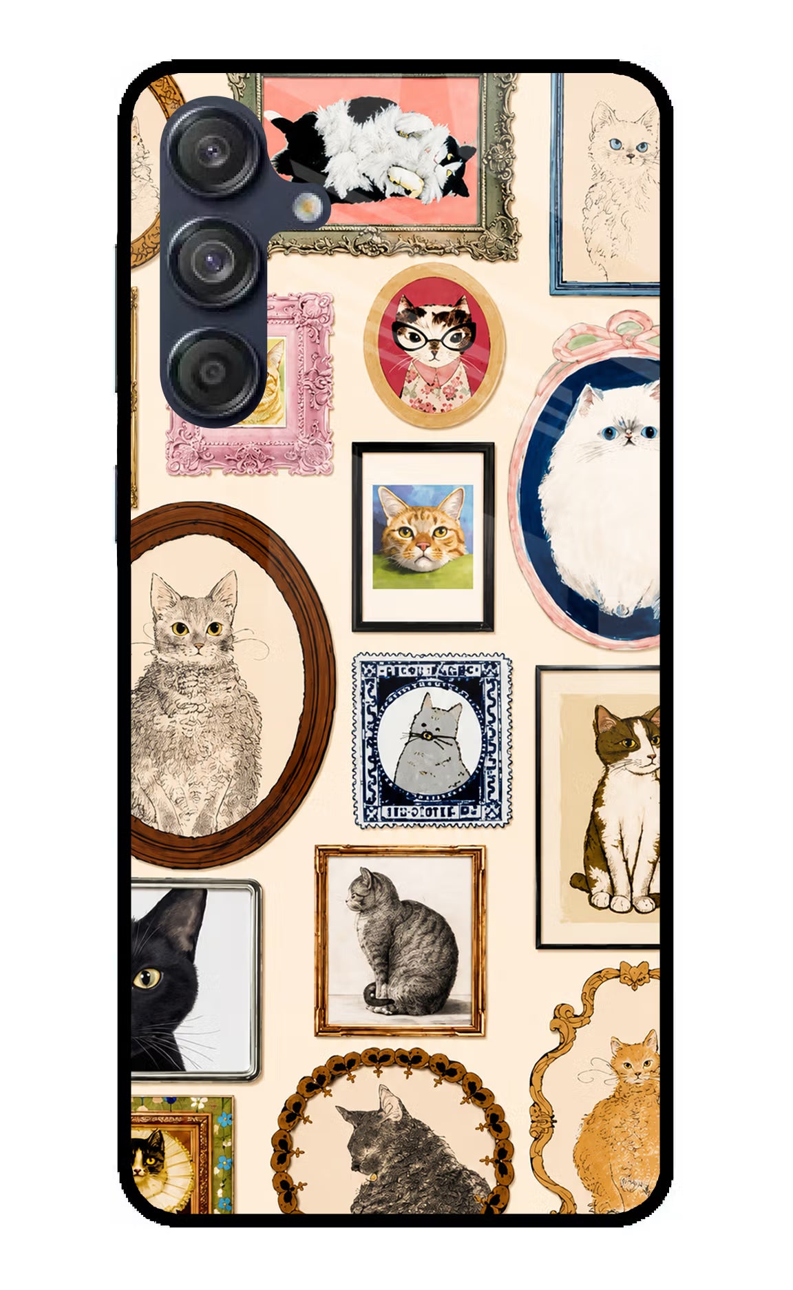 Mirror Cats Samsung M55 5G Glass Case - Mirror Cats Samsung M55 5G Glass Case Mirror Cats Samsung M55 5G Glass Case
