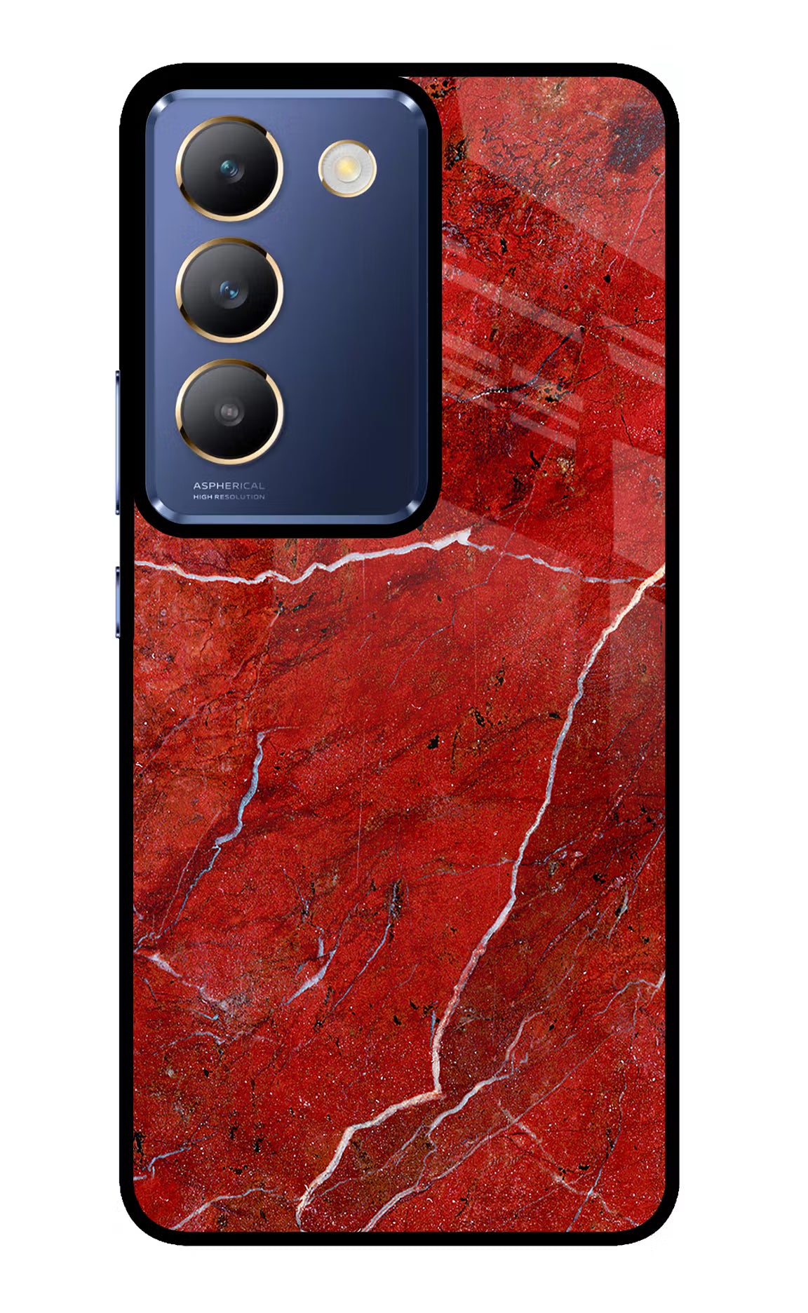 Red Marble Design Vivo Y200E 5G/T3 5G Glass Case - Red Marble Design Vivo Y200E 5G/T3 5G Glass Case Red Marble Design Vivo Y200E 5G/T3 5G Glass Case