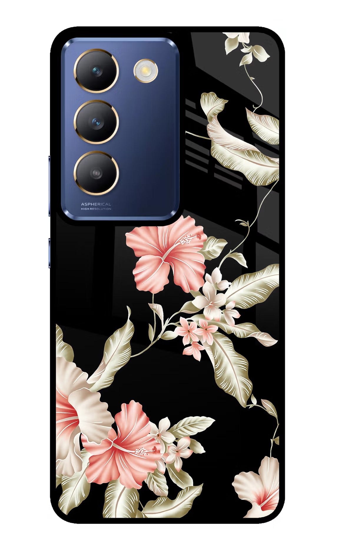 Flowers Vivo Y200E 5G/T3 5G Glass Case - Flowers Vivo Y200E 5G/T3 5G Glass Case Flowers Vivo Y200E 5G/T3 5G Glass Case