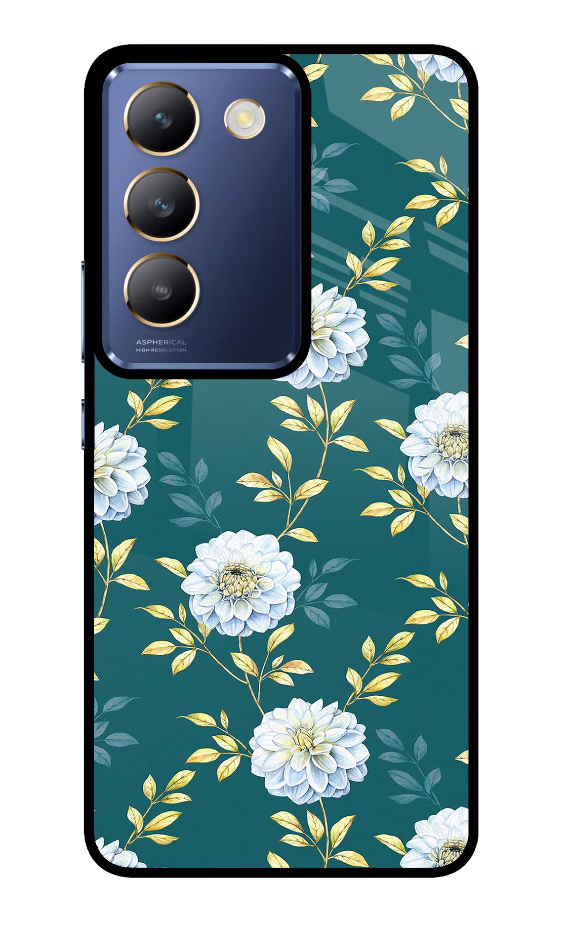 Flowers Vivo Y200E 5G/T3 5G Glass Case - Flowers Vivo Y200E 5G/T3 5G Glass Case Flowers Vivo Y200E 5G/T3 5G Glass Case