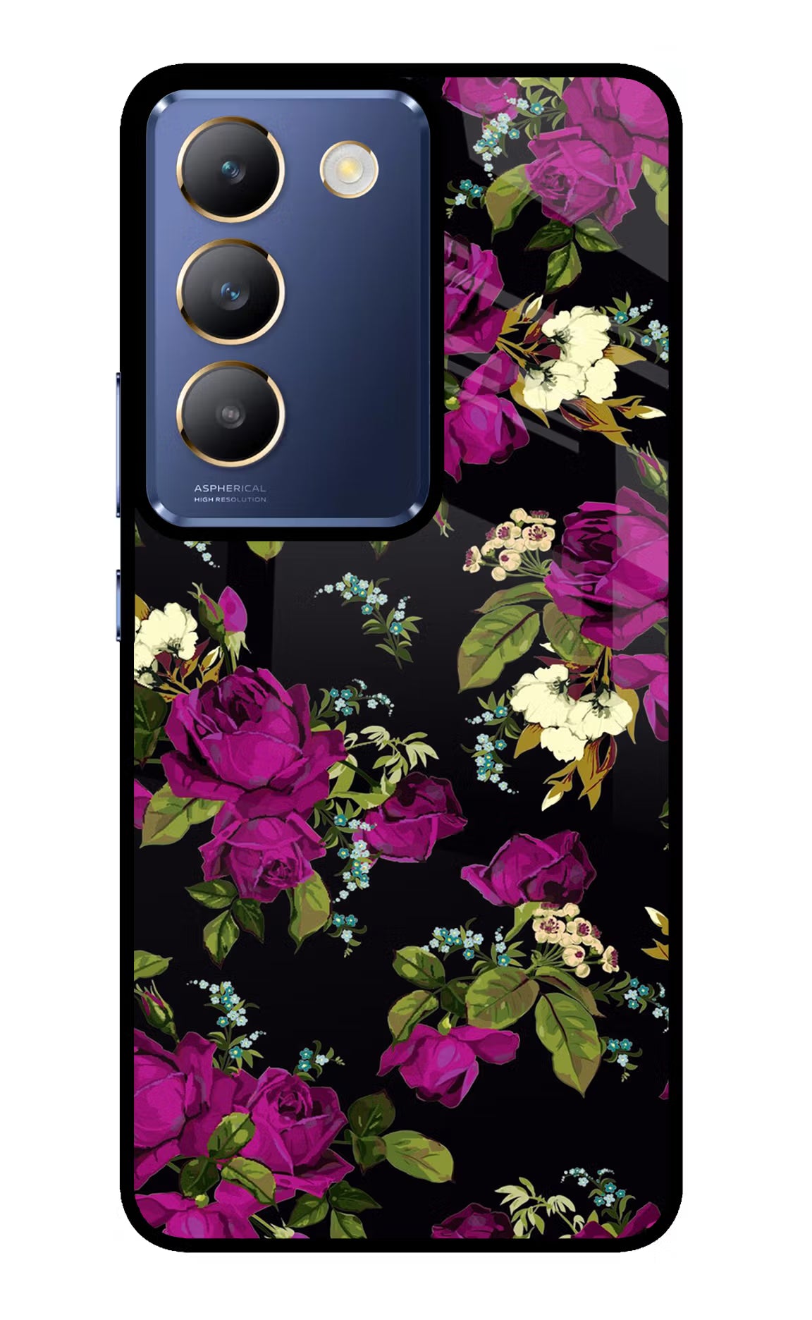 Flowers Vivo Y200E 5G/T3 5G Glass Case - Flowers Vivo Y200E 5G/T3 5G Glass Case Flowers Vivo Y200E 5G/T3 5G Glass Case