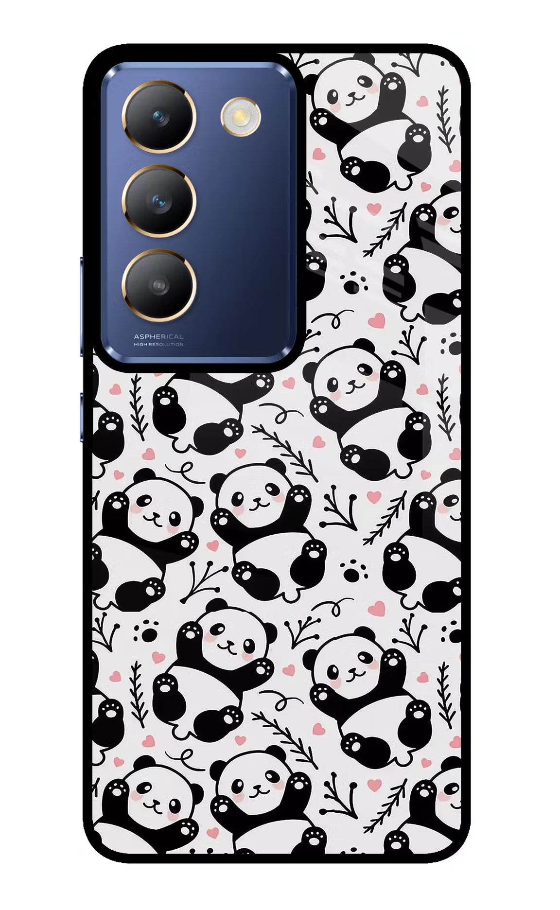 Cute Panda Vivo Y200E 5G/T3 5G Glass Case - Cute Panda Vivo Y200E 5G/T3 5G Glass Case Cute Panda Vivo Y200E 5G/T3 5G Glass Case