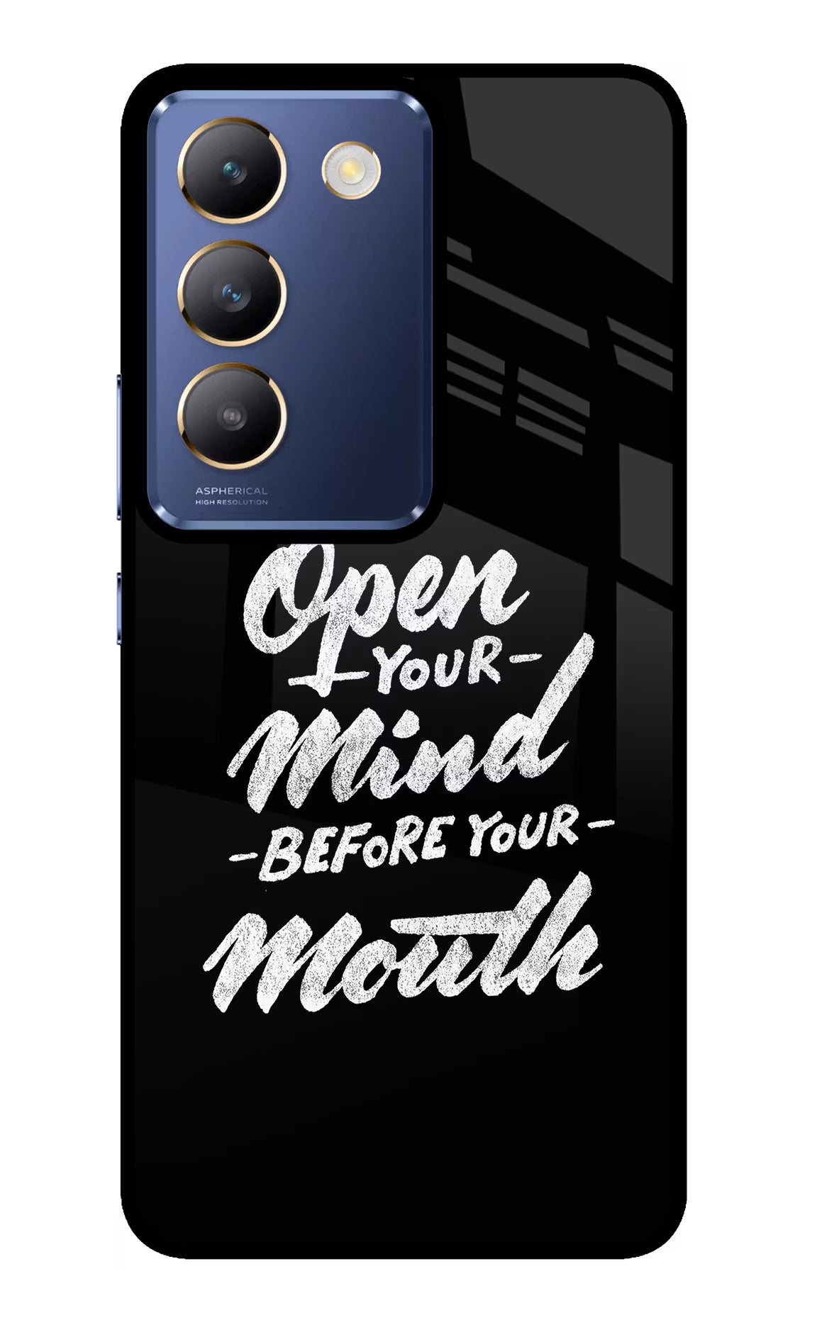 Open Your Mind Before Your Mouth Vivo Y200E 5G/T3 5G Glass Case - Open Your Mind Before Your Mouth Vivo Y200E 5G/T3 5G Glass Case Open Your Mind Before Your Mouth Vivo Y200E 5G/T3 5G Glass Case