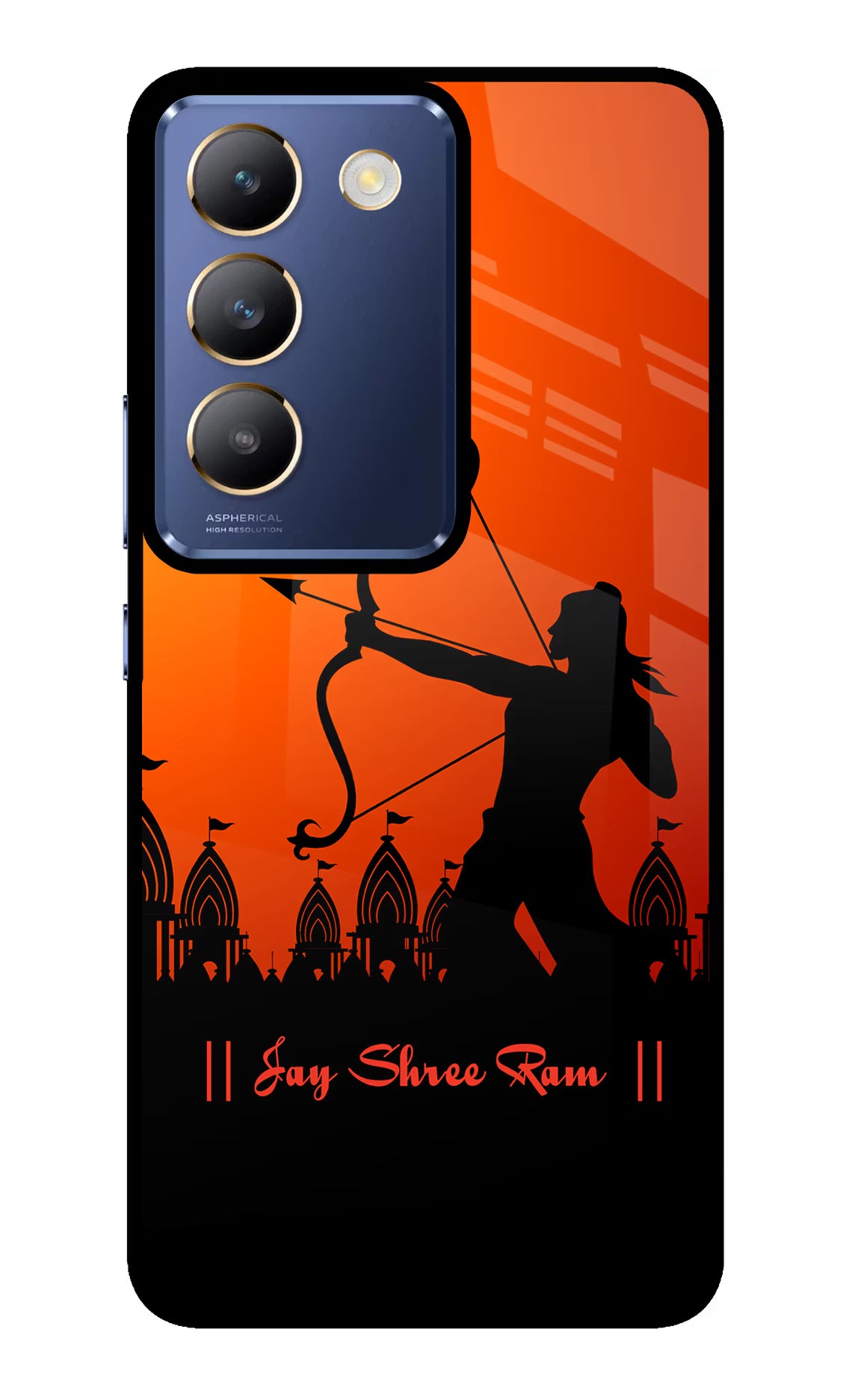 Lord Ram - 4 Vivo Y200E 5G/T3 5G Glass Case - Lord Ram - 4 Vivo Y200E 5G/T3 5G Glass Case Lord Ram - 4 Vivo Y200E 5G/T3 5G Glass Case
