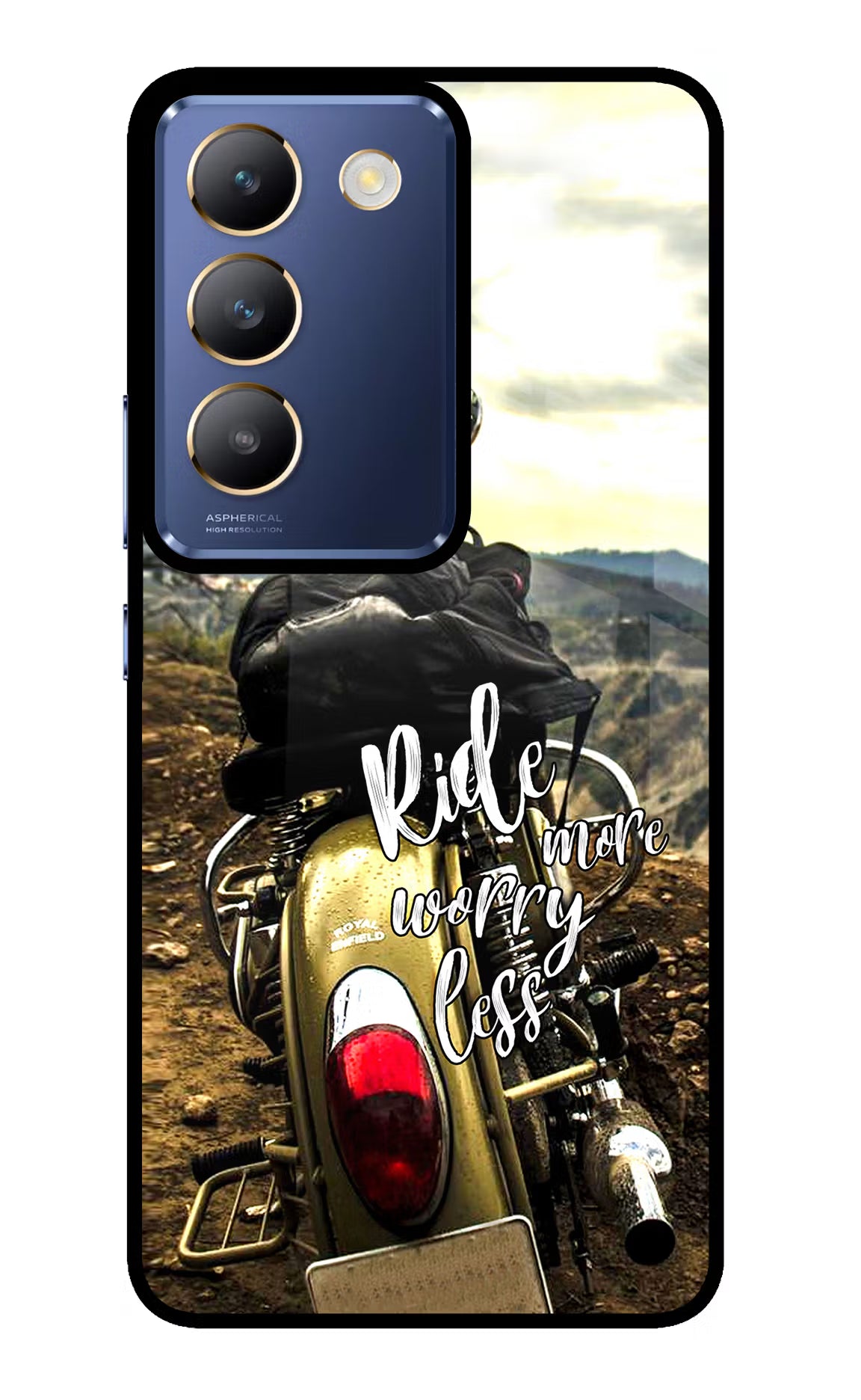 Ride More Worry Less Vivo Y200E 5G/T3 5G Glass Case - Ride More Worry Less Vivo Y200E 5G/T3 5G Glass Case Ride More Worry Less Vivo Y200E 5G/T3 5G Glass Case
