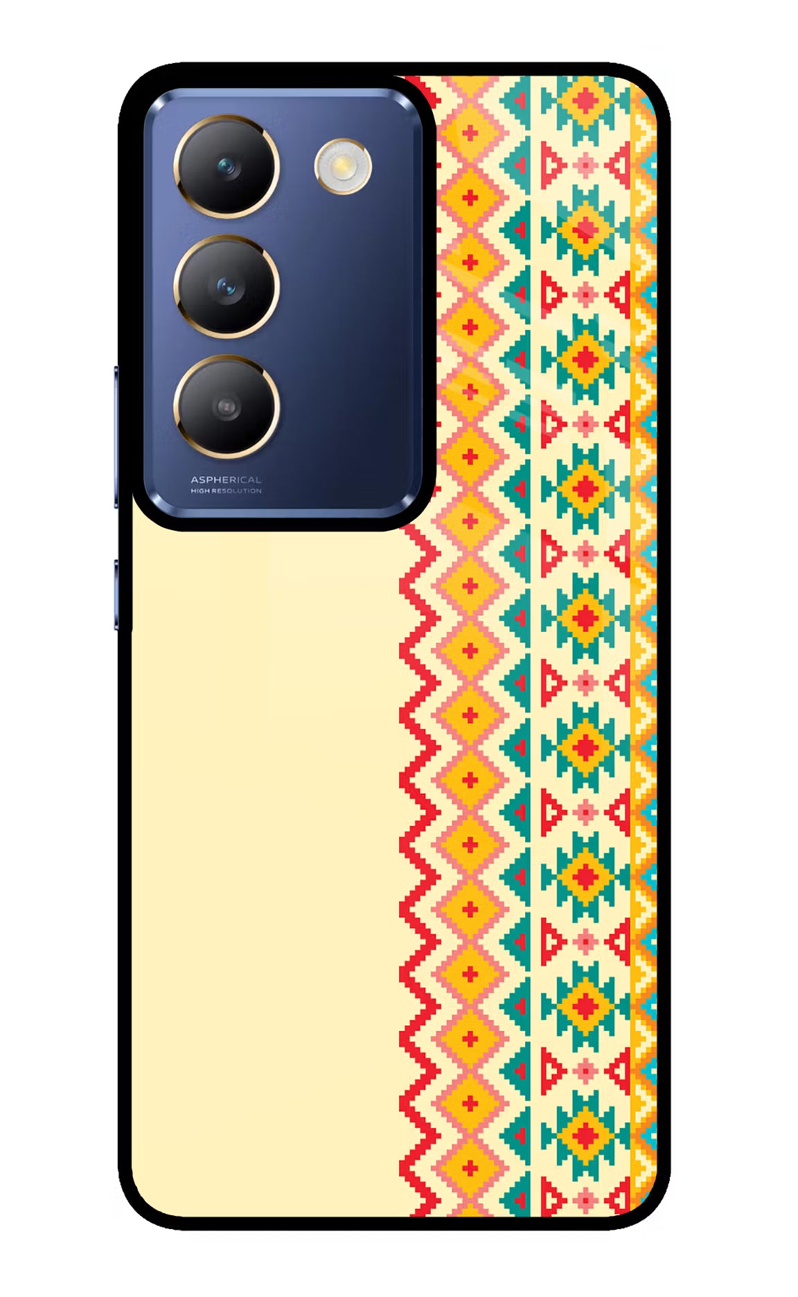 Ethnic Seamless Vivo Y200E 5G/T3 5G Glass Case - Ethnic Seamless Vivo Y200E 5G/T3 5G Glass Case Ethnic Seamless Vivo Y200E 5G/T3 5G Glass Case