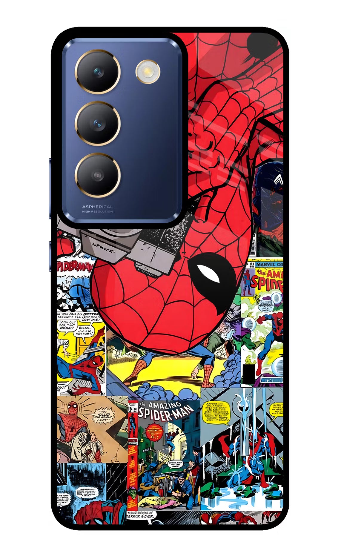 Spider Man Vivo Y200E 5G/T3 5G Glass Case - Spider Man Vivo Y200E 5G/T3 5G Glass Case Spider Man Vivo Y200E 5G/T3 5G Glass Case