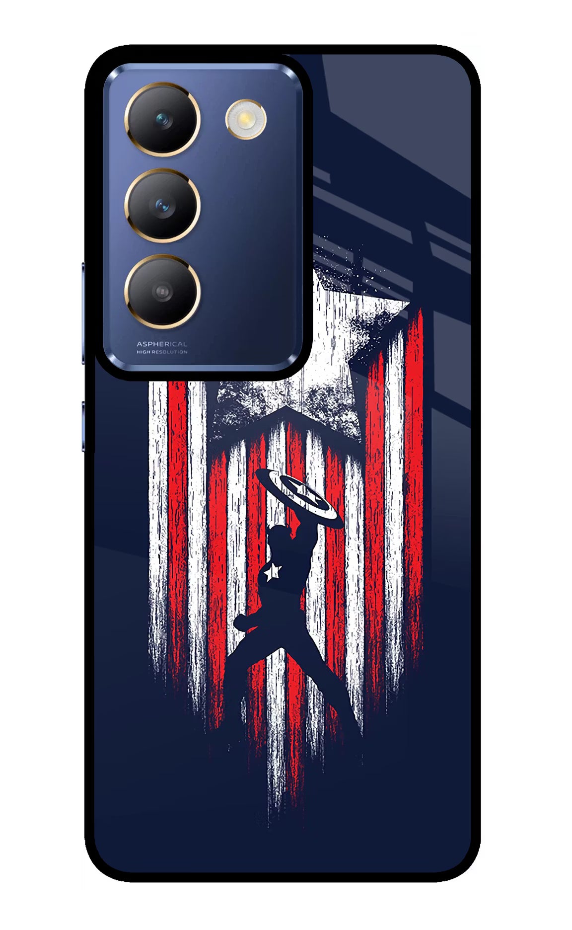 Captain America Marvel Art Vivo Y200E 5G/T3 5G Glass Case - Captain America Marvel Art Vivo Y200E 5G/T3 5G Glass Case Captain America Marvel Art Vivo Y200E 5G/T3 5G Glass Case
