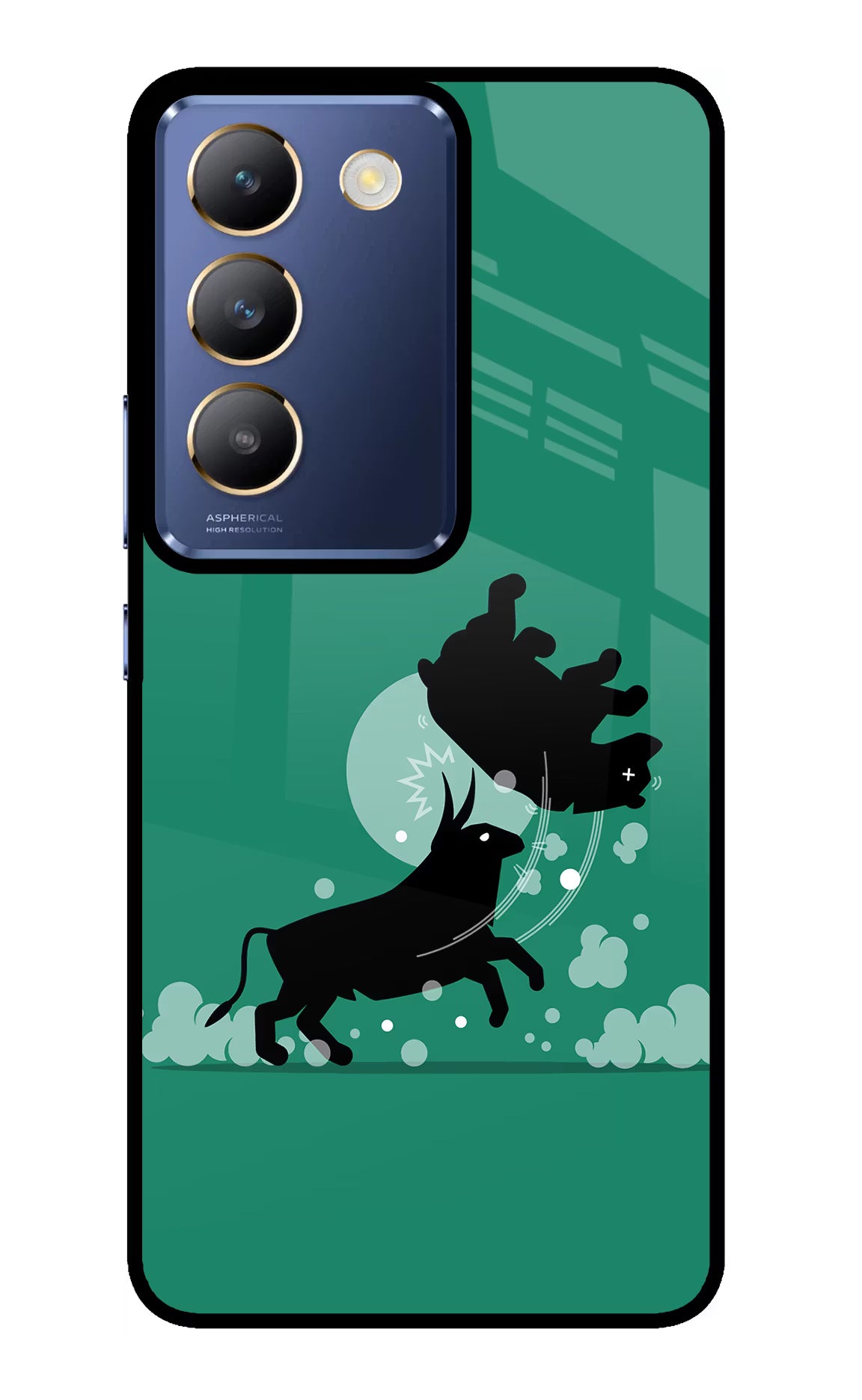 Bull Conqueror Vivo Y200E 5G/T3 5G Glass Case - Bull Conqueror Vivo Y200E 5G/T3 5G Glass Case Bull Conqueror Vivo Y200E 5G/T3 5G Glass Case