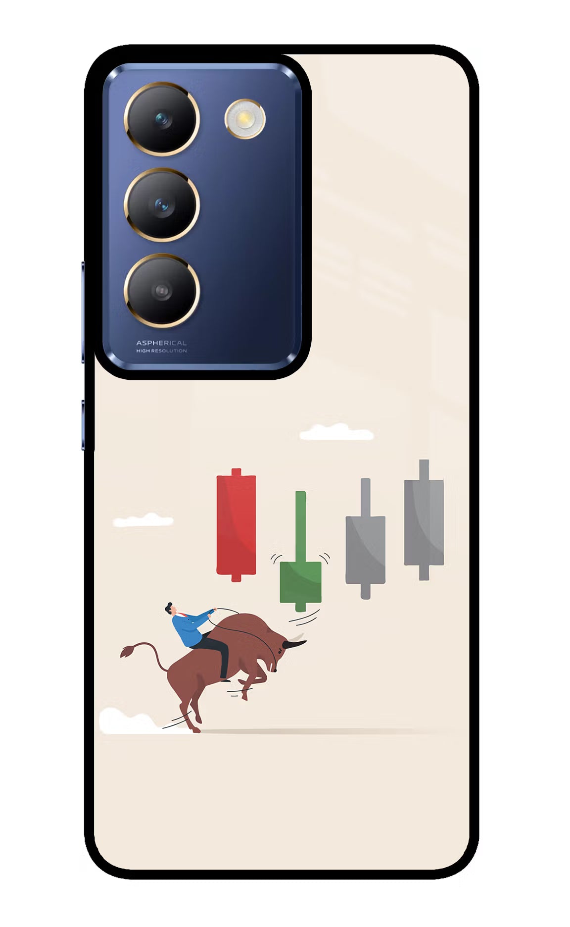 Bull Trading Momentum Vivo Y200E 5G/T3 5G Glass Case - Bull Trading Momentum Vivo Y200E 5G/T3 5G Glass Case Bull Trading Momentum Vivo Y200E 5G/T3 5G Glass Case