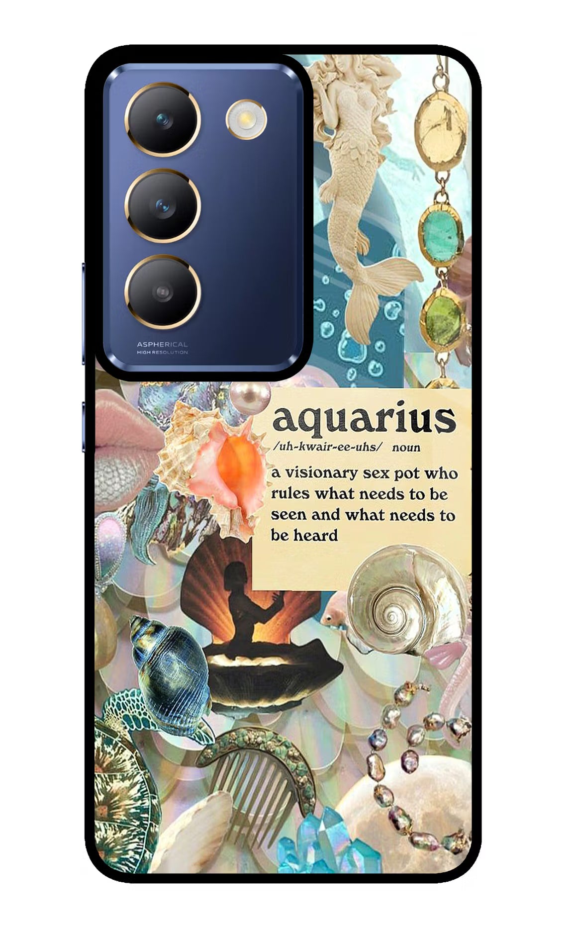 Aquarius Zodiac Vivo Y200E 5G/T3 5G Glass Case - Aquarius Zodiac Vivo Y200E 5G/T3 5G Glass Case Aquarius Zodiac Vivo Y200E 5G/T3 5G Glass Case