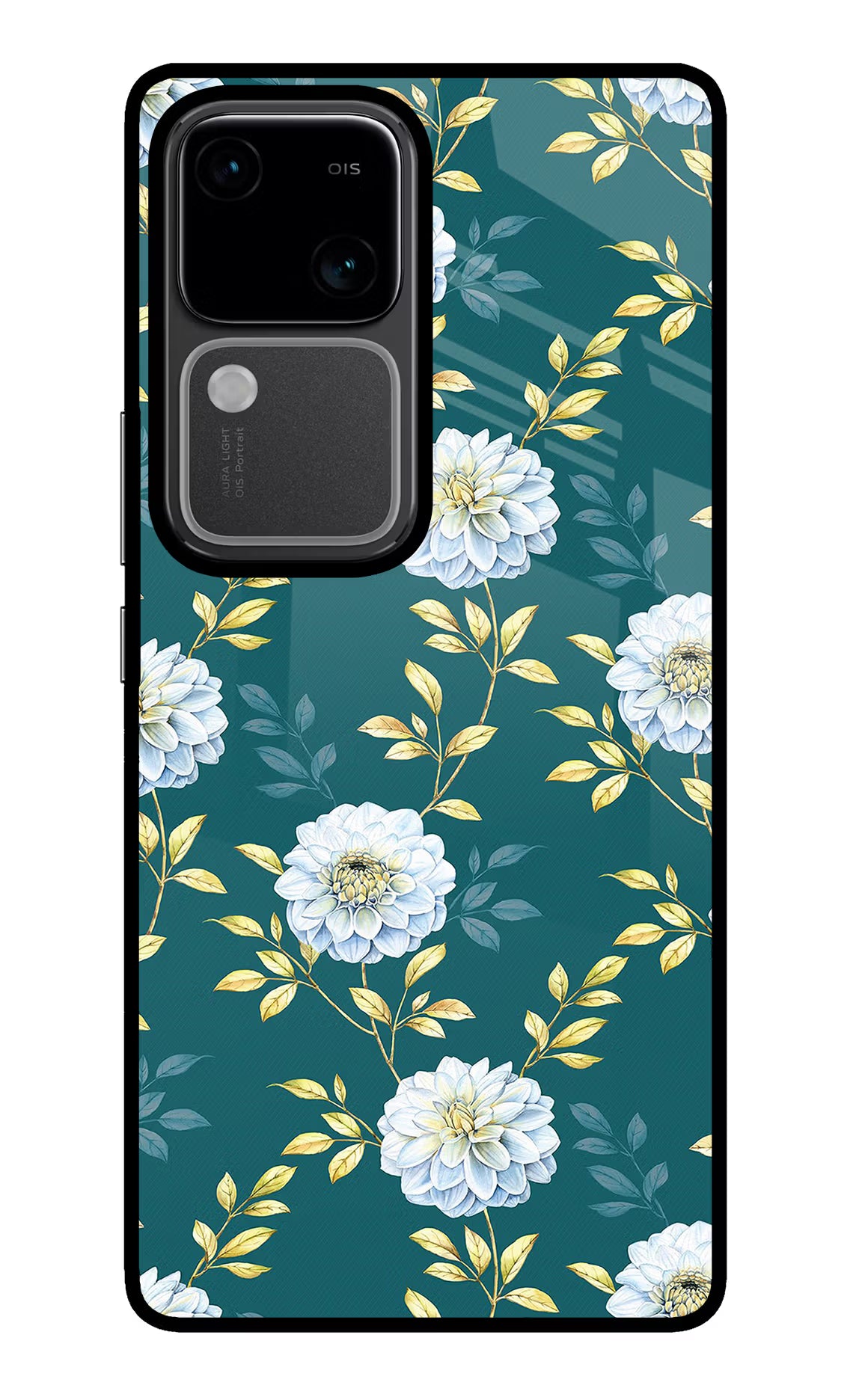 Flowers Vivo V30 5G Glass Case - Flowers Vivo V30 5G Glass Case Flowers Vivo V30 5G Glass Case