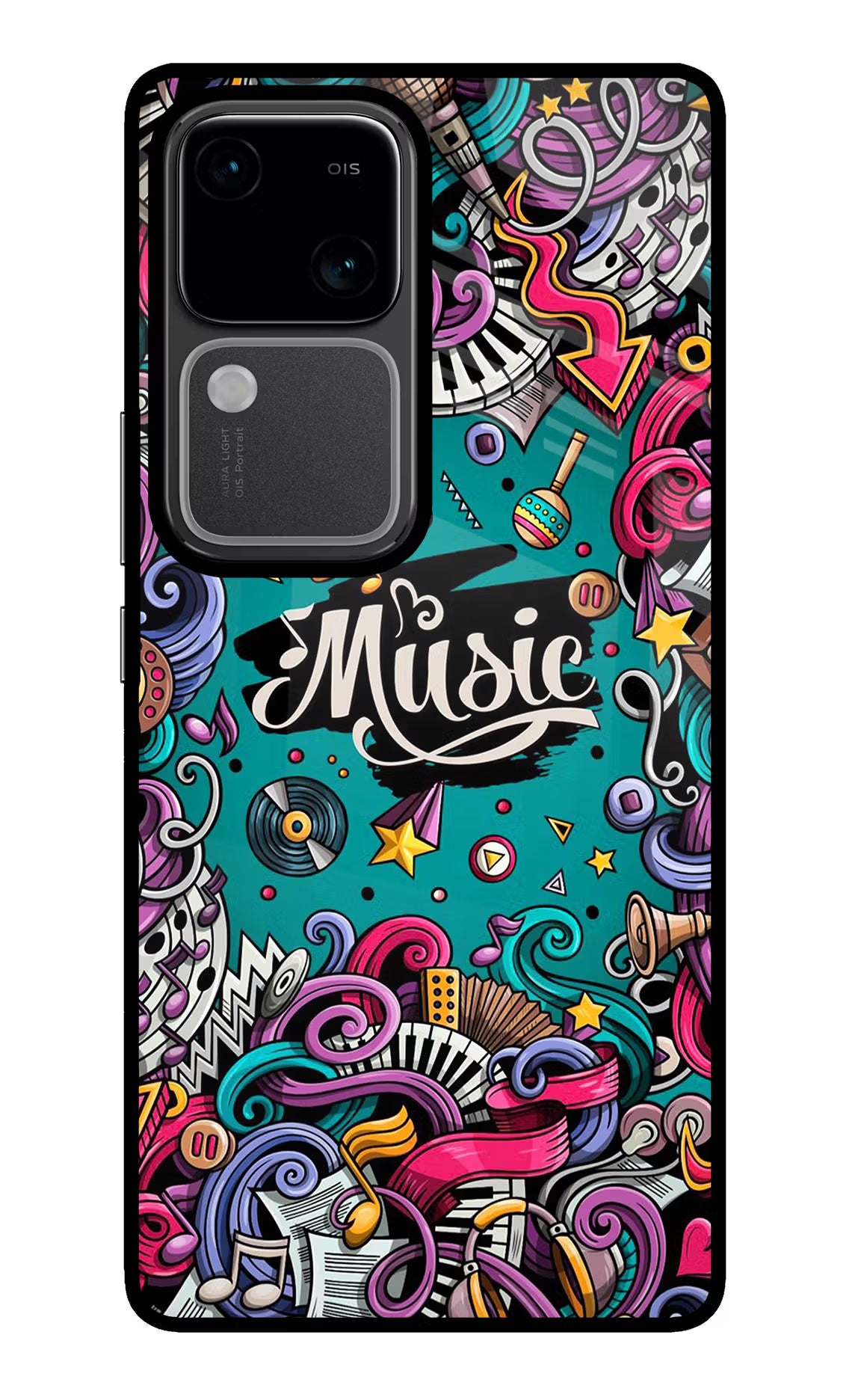 Music Graffiti Vivo V30 5G Glass Case - Music Graffiti Vivo V30 5G Glass Case Music Graffiti Vivo V30 5G Glass Case