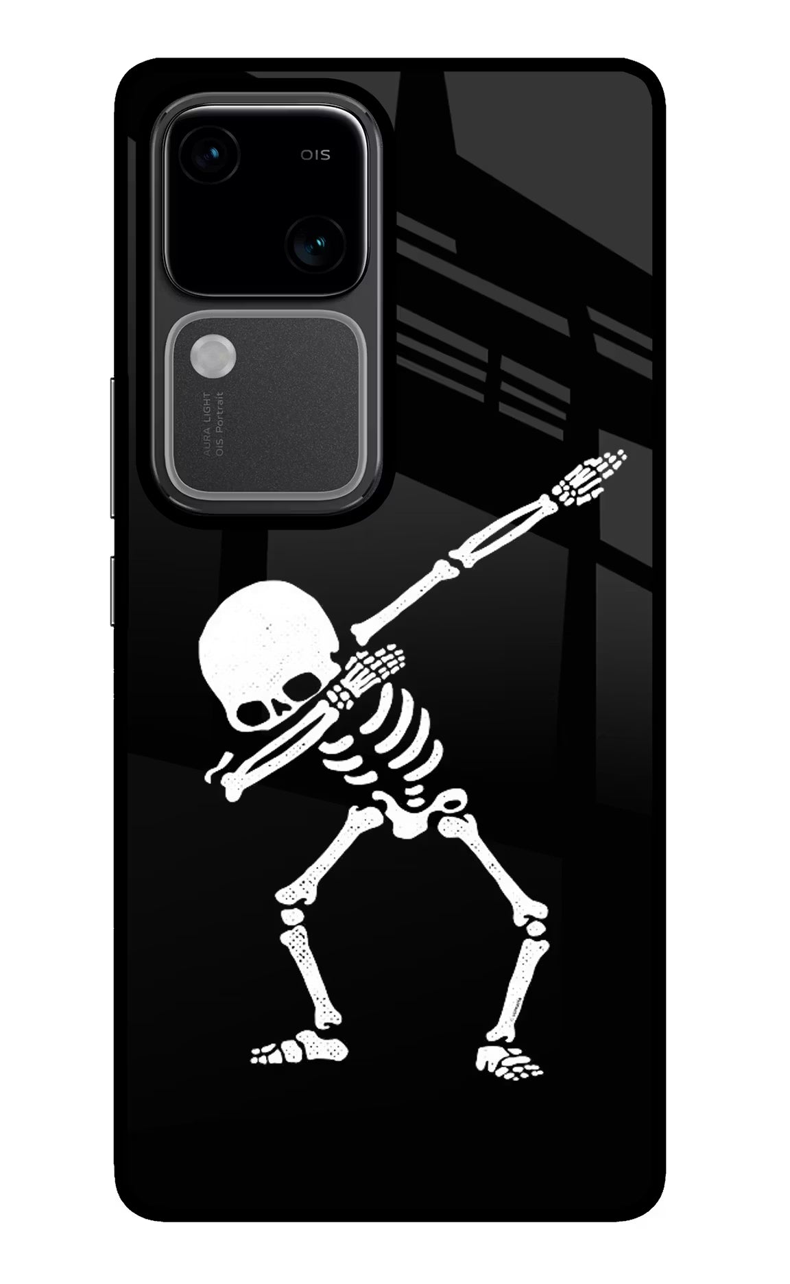 Dabbing Skeleton Art Vivo V30 5G Glass Case - Dabbing Skeleton Art Vivo V30 5G Glass Case Dabbing Skeleton Art Vivo V30 5G Glass Case