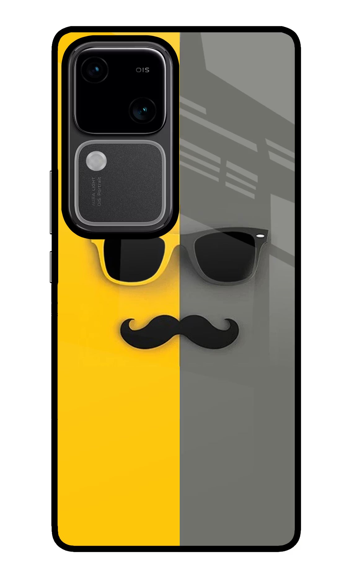 Sunglasses with Mustache Vivo V30 5G Glass Case - Sunglasses with Mustache Vivo V30 5G Glass Case Sunglasses with Mustache Vivo V30 5G Glass Case