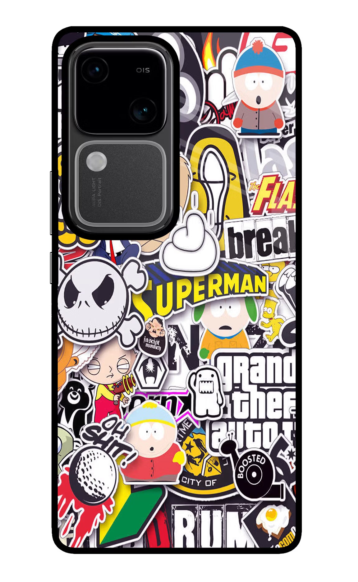 Sticker Bomb Vivo V30 5G Glass Case - Sticker Bomb Vivo V30 5G Glass Case Sticker Bomb Vivo V30 5G Glass Case