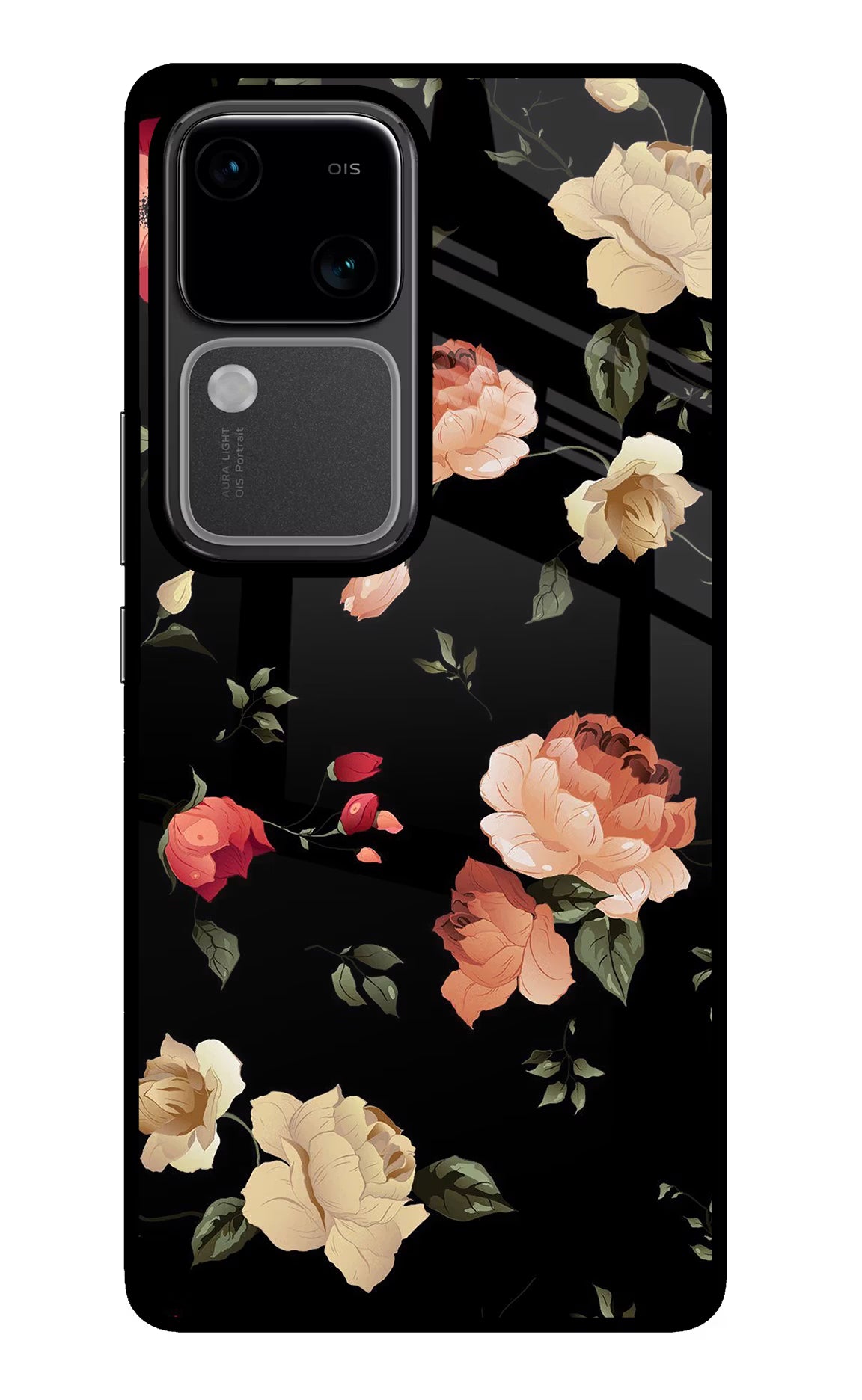 Flowers Vivo V30 5G Glass Case - Flowers Vivo V30 5G Glass Case Flowers Vivo V30 5G Glass Case