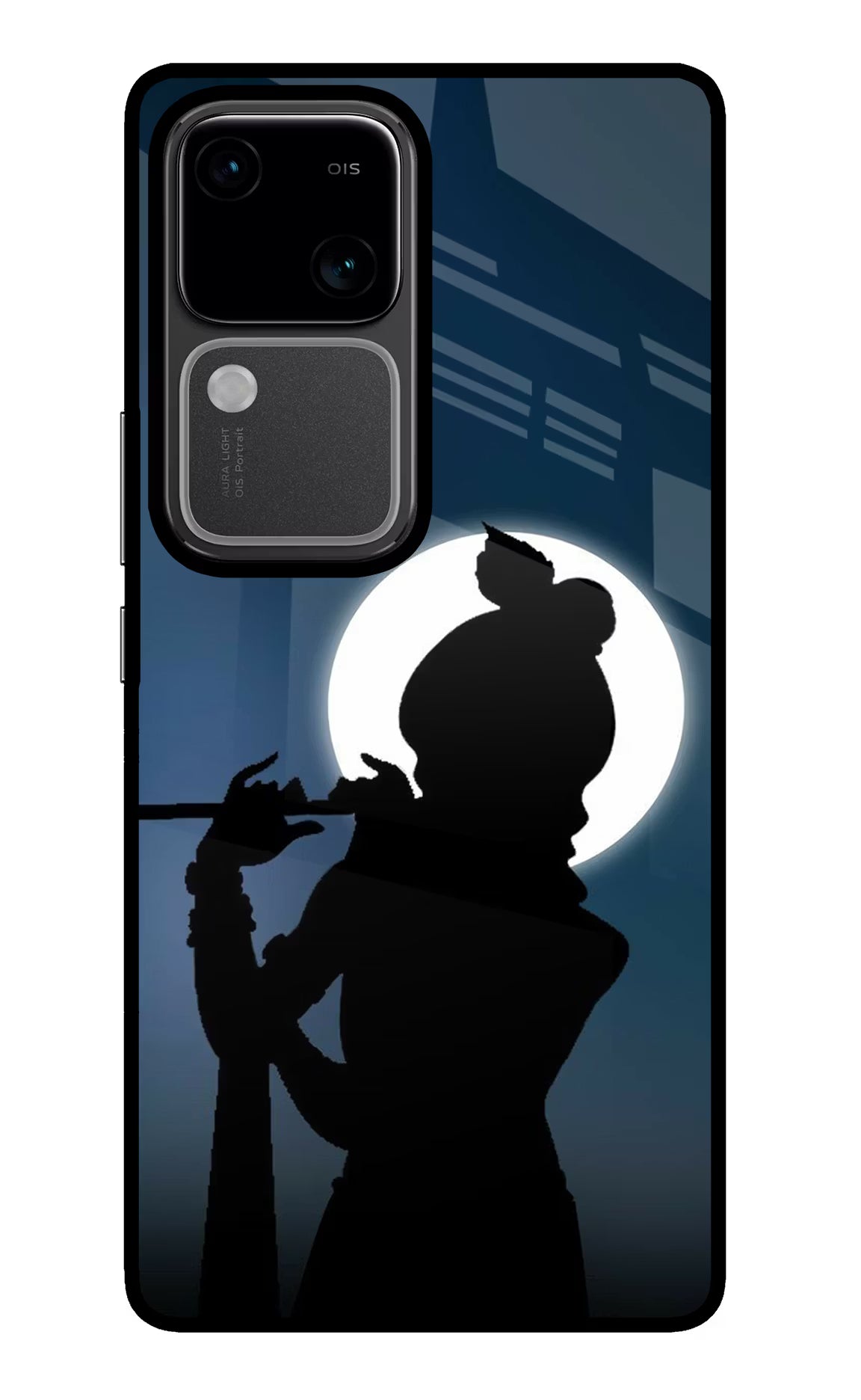 Shri Krishna Silhouette Vivo V30 5G Glass Case - Shri Krishna Silhouette Vivo V30 5G Glass Case Shri Krishna Silhouette Vivo V30 5G Glass Case