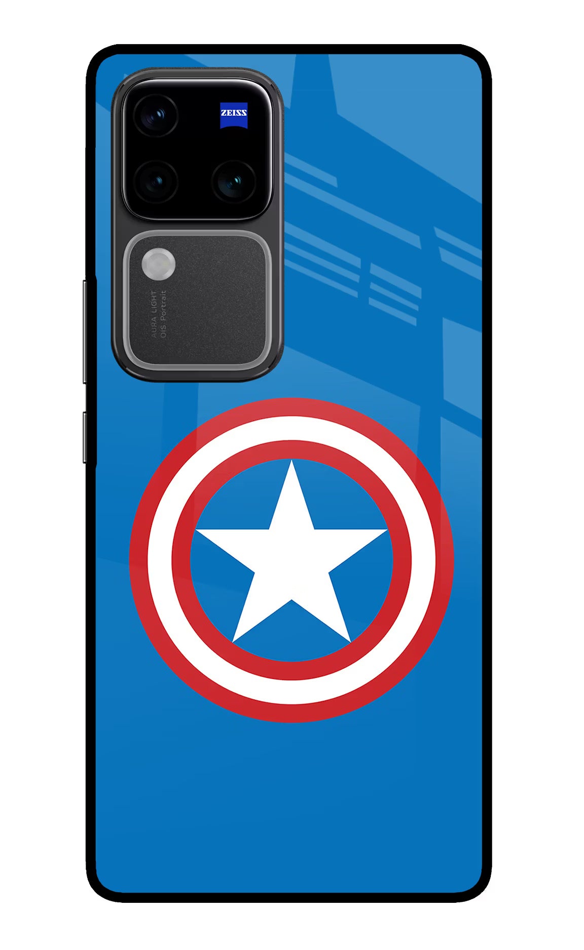 Captain America Logo Vivo V30 Pro 5G Glass Case - Captain America Logo Vivo V30 Pro 5G Glass Case Captain America Logo Vivo V30 Pro 5G Glass Case