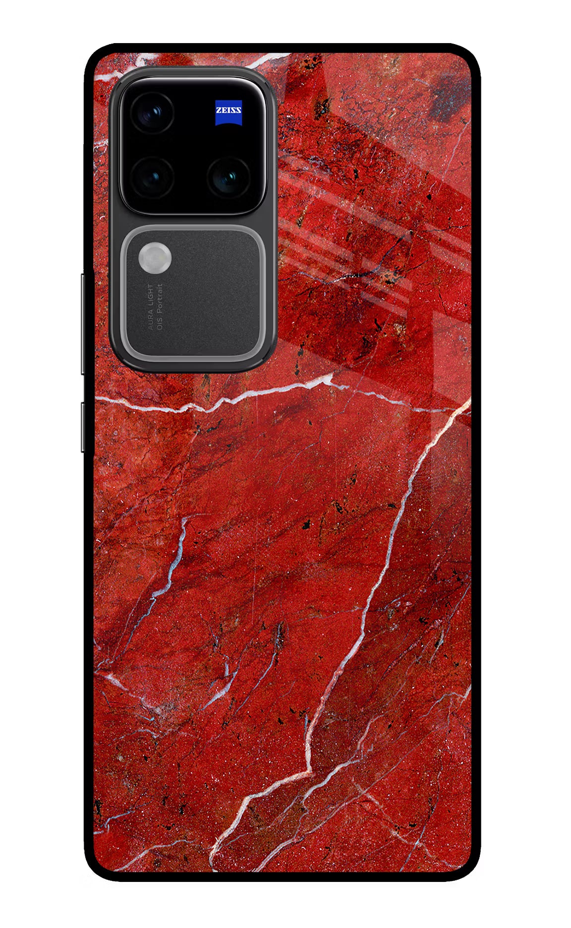 Red Marble Design Vivo V30 Pro 5G Glass Case - Red Marble Design Vivo V30 Pro 5G Glass Case Red Marble Design Vivo V30 Pro 5G Glass Case