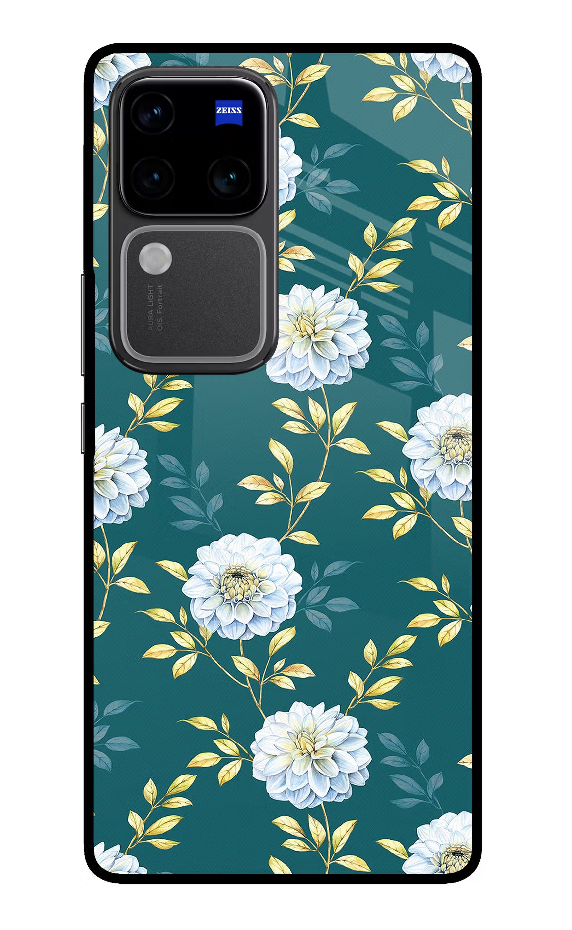 Flowers Vivo V30 Pro 5G Glass Case - Flowers Vivo V30 Pro 5G Glass Case Flowers Vivo V30 Pro 5G Glass Case