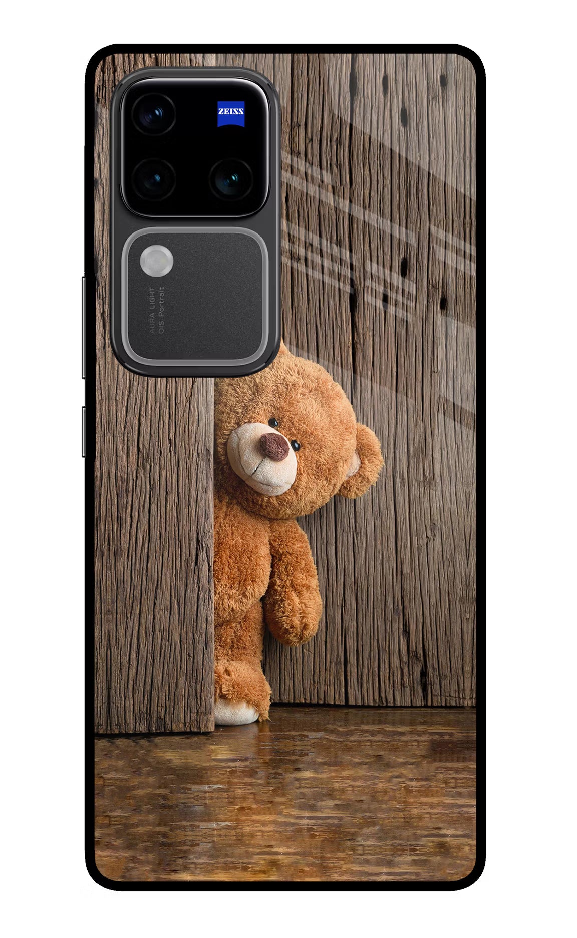 Teddy Wooden Vivo V30 Pro 5G Glass Case - Teddy Wooden Vivo V30 Pro 5G Glass Case Teddy Wooden Vivo V30 Pro 5G Glass Case