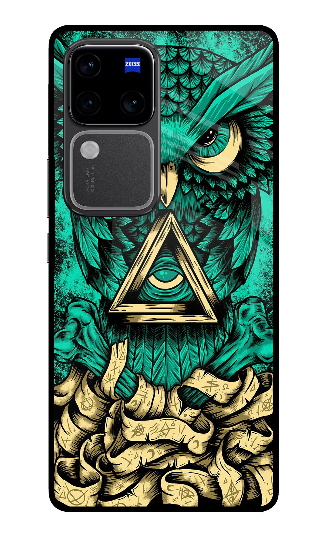 Green Owl Vivo V30 Pro 5G Glass Case - Green Owl Vivo V30 Pro 5G Glass Case Green Owl Vivo V30 Pro 5G Glass Case