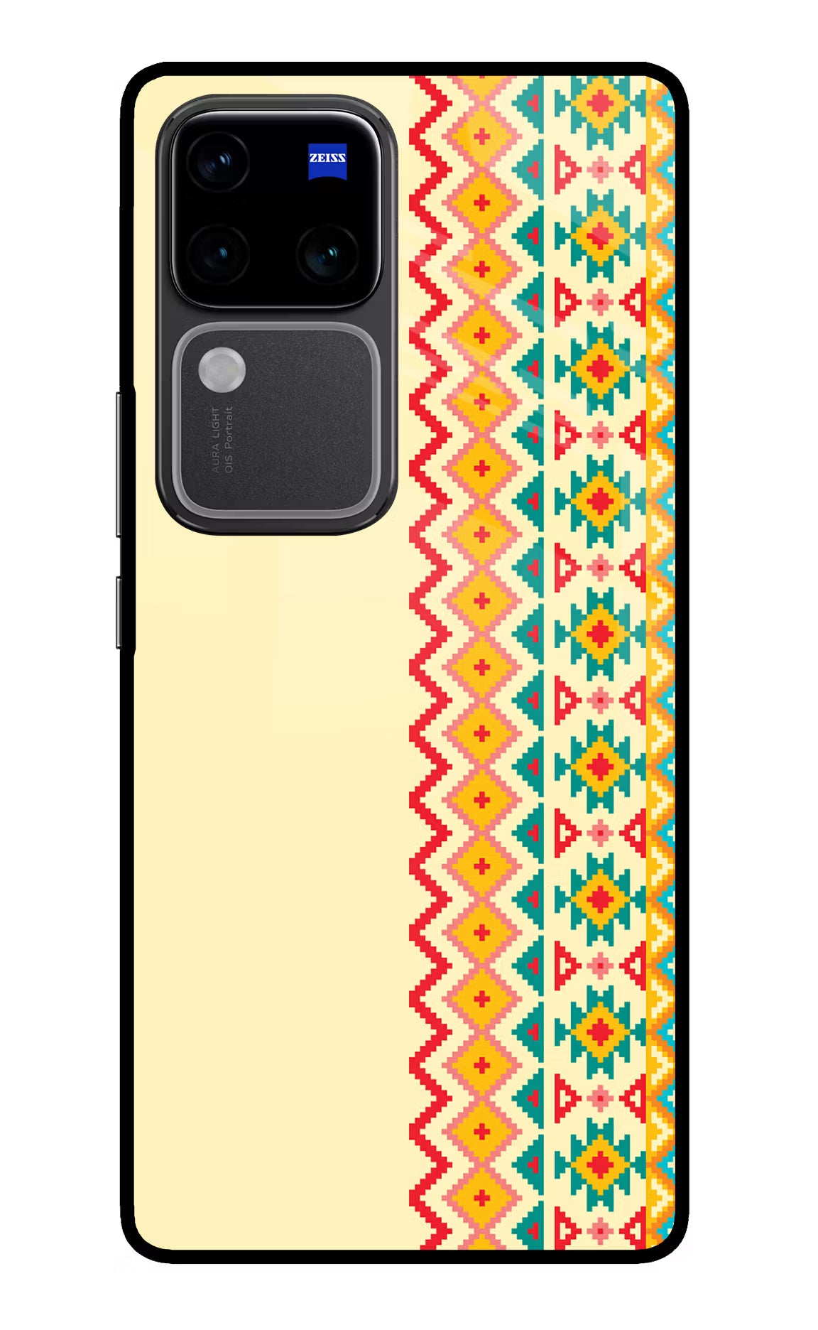 Ethnic Seamless Vivo V30 Pro 5G Glass Case - Ethnic Seamless Vivo V30 Pro 5G Glass Case Ethnic Seamless Vivo V30 Pro 5G Glass Case
