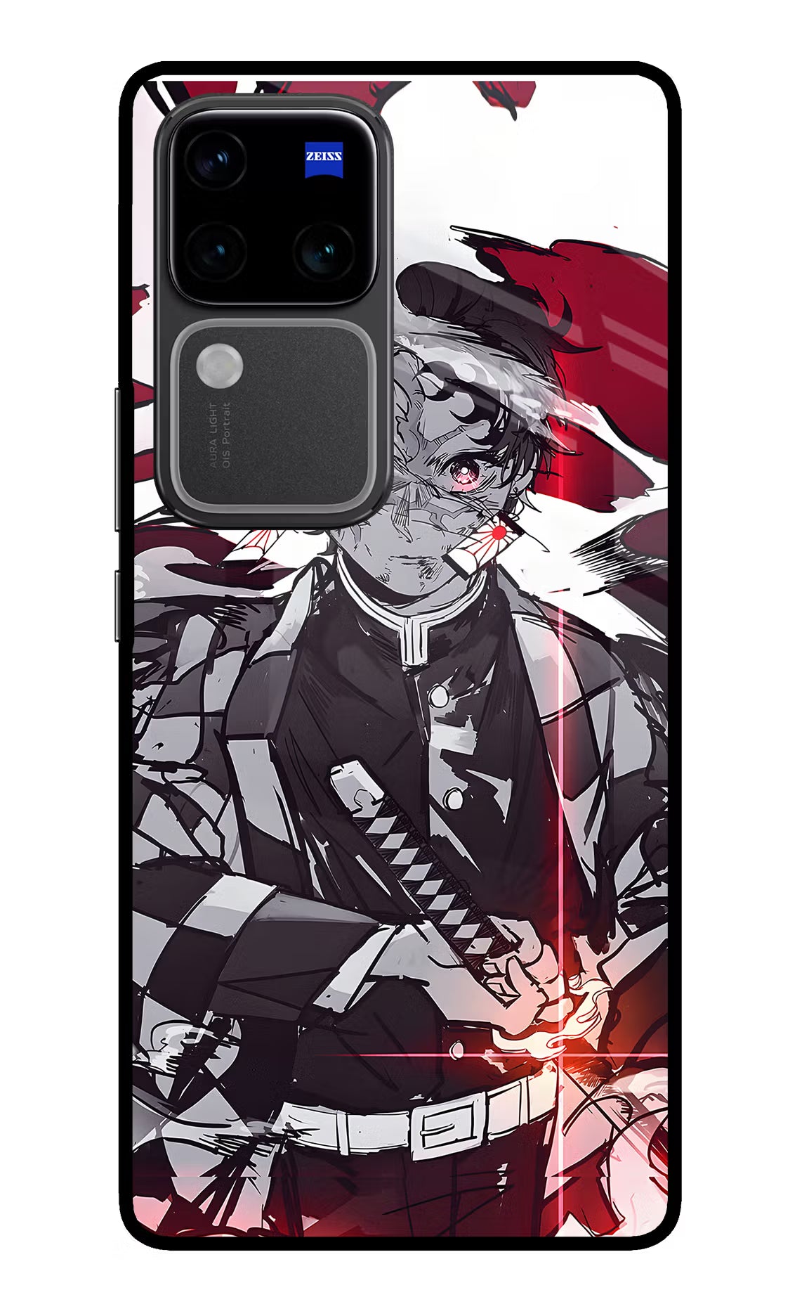 Demon Slayer Vivo V30 Pro 5G Glass Case - Demon Slayer Vivo V30 Pro 5G Glass Case Demon Slayer Vivo V30 Pro 5G Glass Case