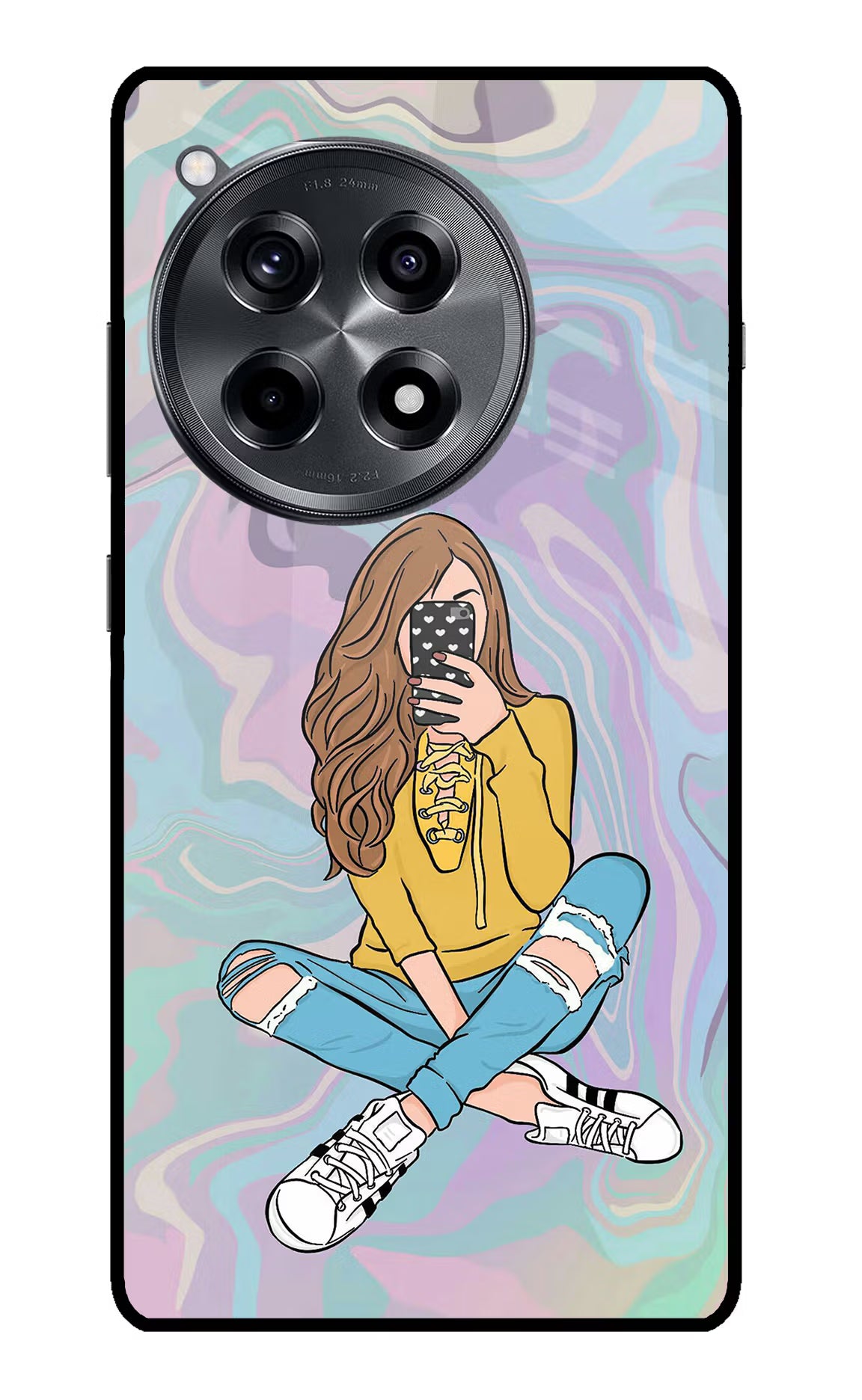 Selfie Girl OnePlus 12R Glass Case - Selfie Girl OnePlus 12R Glass Case Selfie Girl OnePlus 12R Glass Case