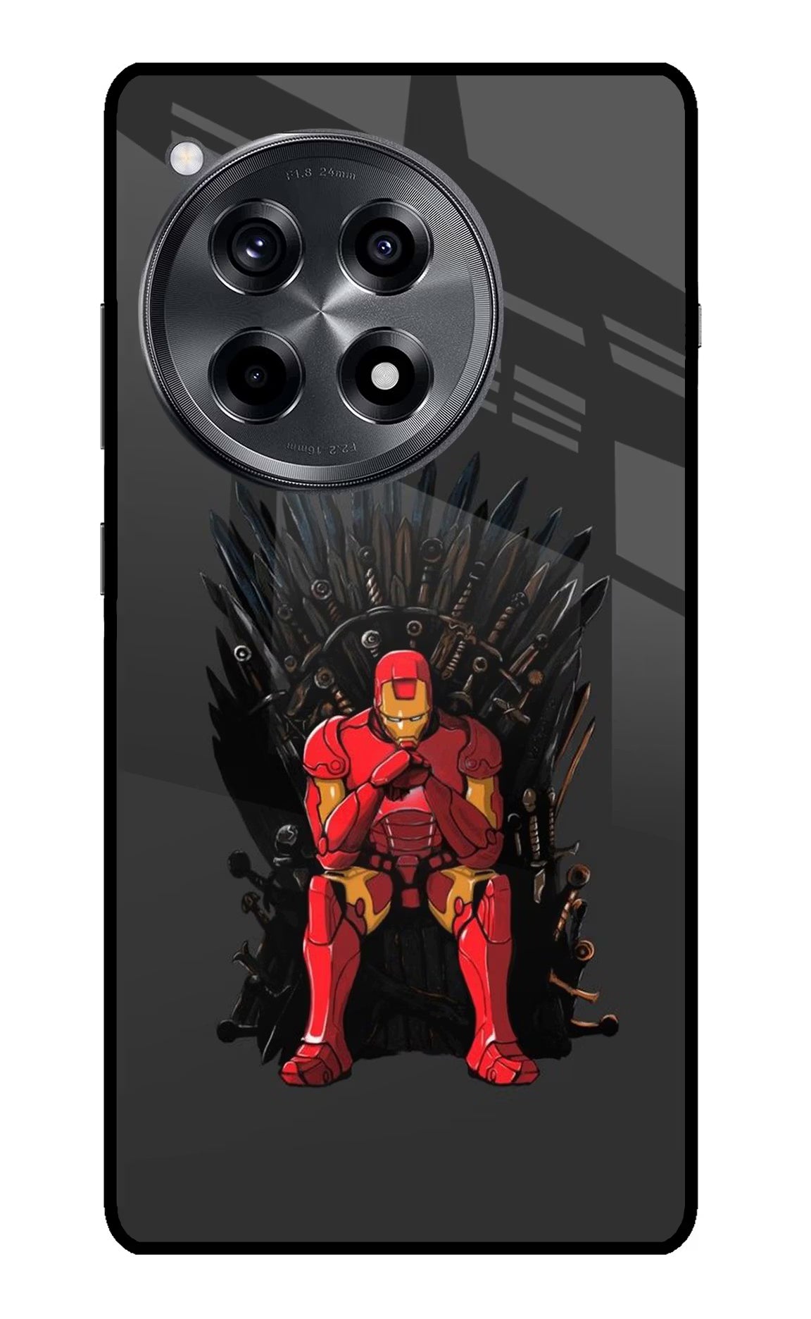 Ironman Throne OnePlus 12R Glass Case - Ironman Throne OnePlus 12R Glass Case Ironman Throne OnePlus 12R Glass Case
