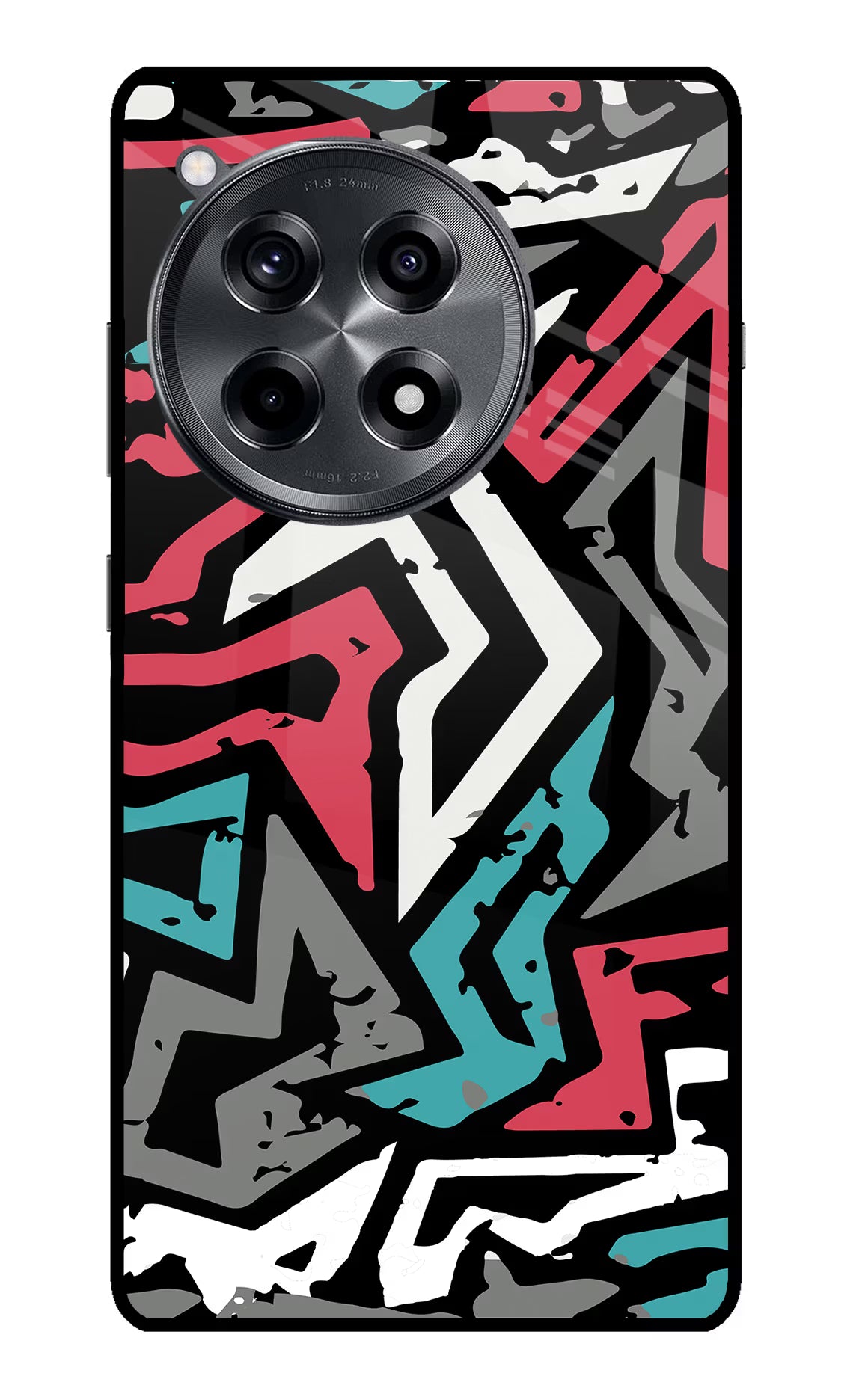 Geometric Graffiti OnePlus 12R Glass Case - Geometric Graffiti OnePlus 12R Glass Case Geometric Graffiti OnePlus 12R Glass Case