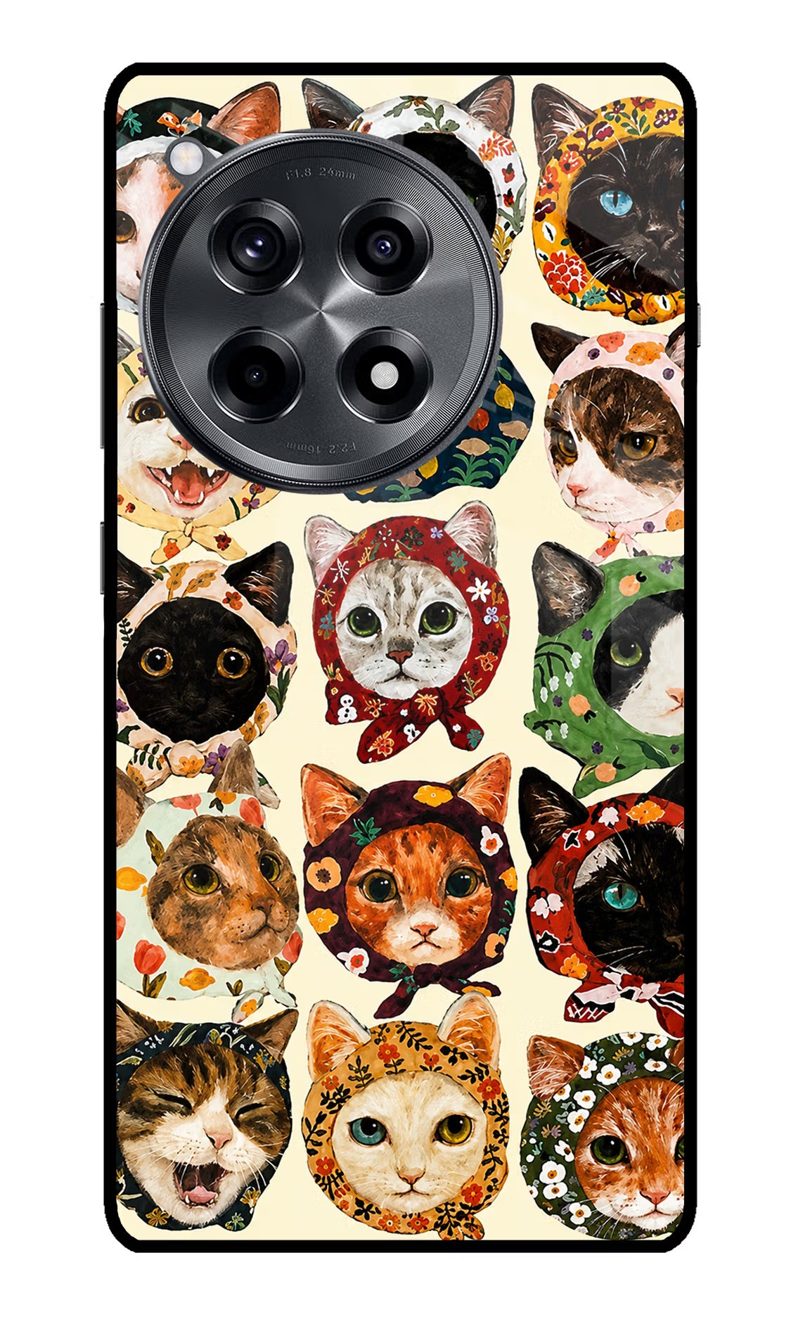 Cool Cat OnePlus 12R Glass Case - Cool Cat OnePlus 12R Glass Case Cool Cat OnePlus 12R Glass Case