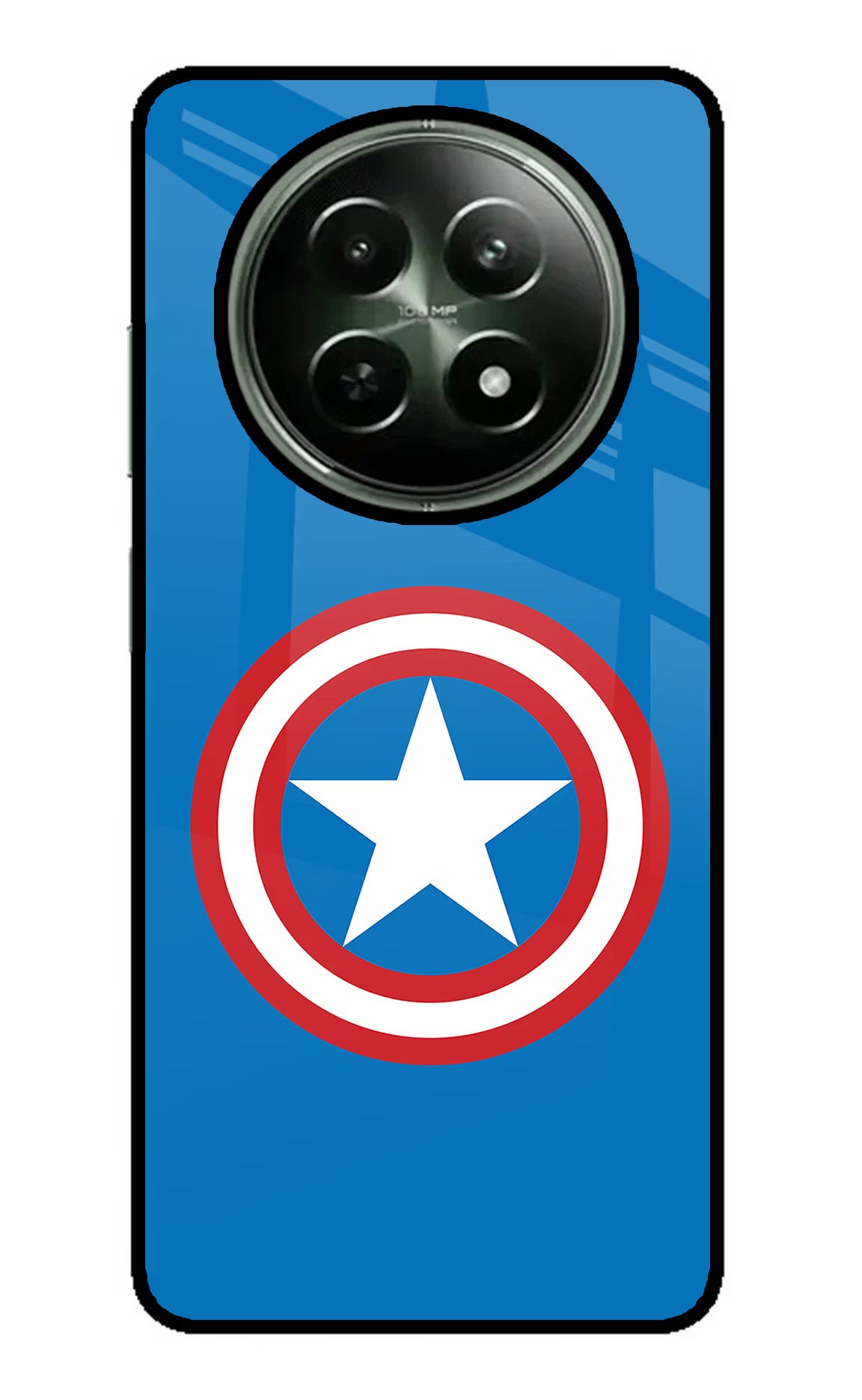 Captain America Logo Realme 12 5G Glass Case - Captain America Logo Realme 12 5G Glass Case Captain America Logo Realme 12 5G Glass Case