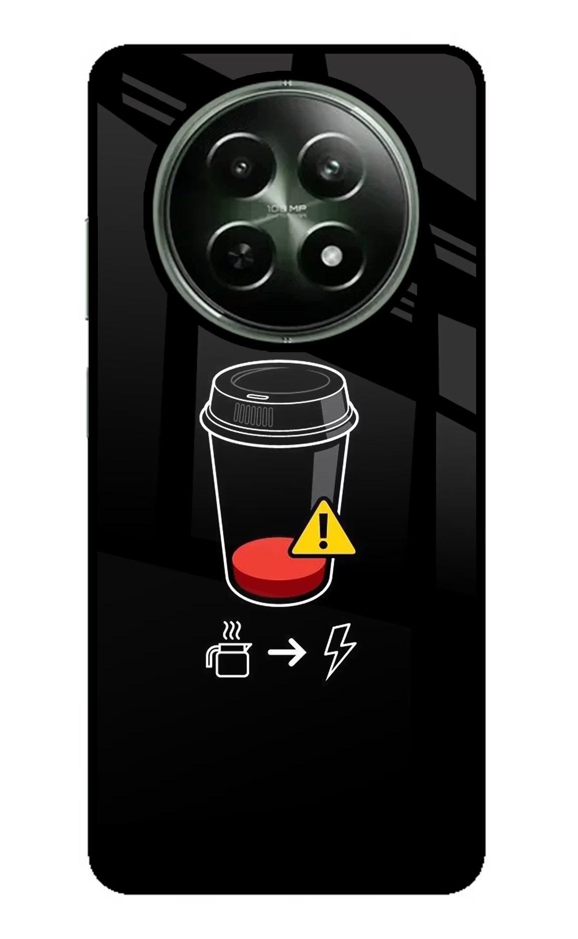 Coffee Realme 12 5G Glass Case - Coffee Realme 12 5G Glass Case Coffee Realme 12 5G Glass Case