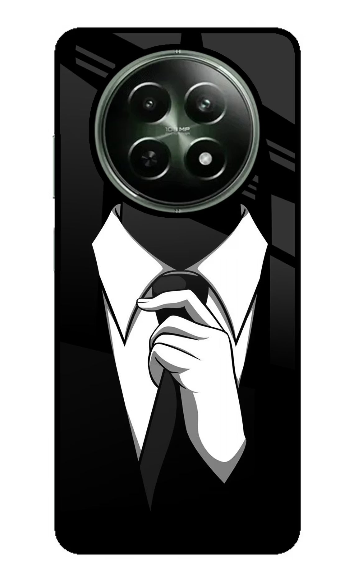 Black Tie Realme 12 5G Glass Case - Black Tie Realme 12 5G Glass Case Black Tie Realme 12 5G Glass Case