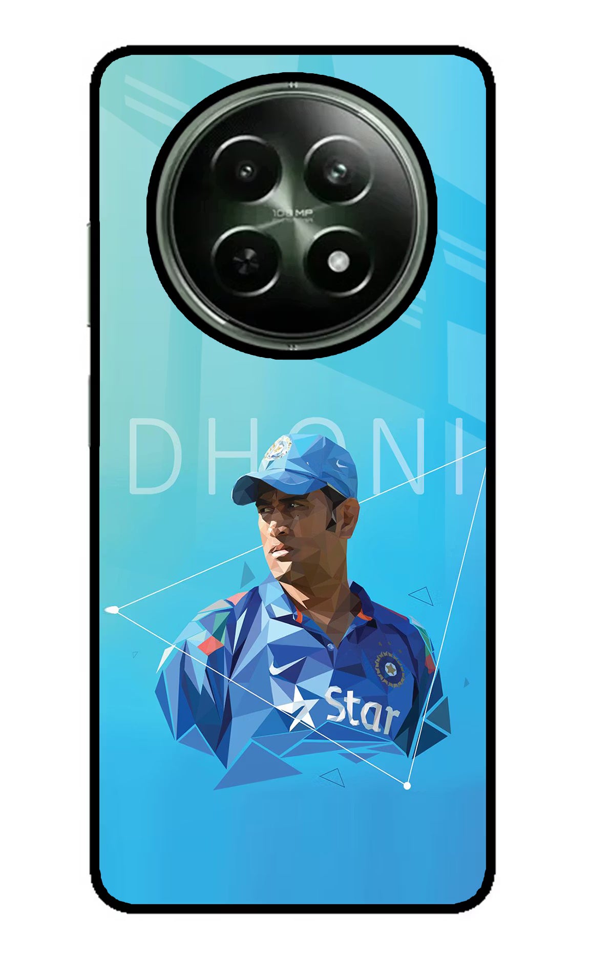 Dhoni Artwork Realme 12 5G Glass Case - Dhoni Artwork Realme 12 5G Glass Case Dhoni Artwork Realme 12 5G Glass Case
