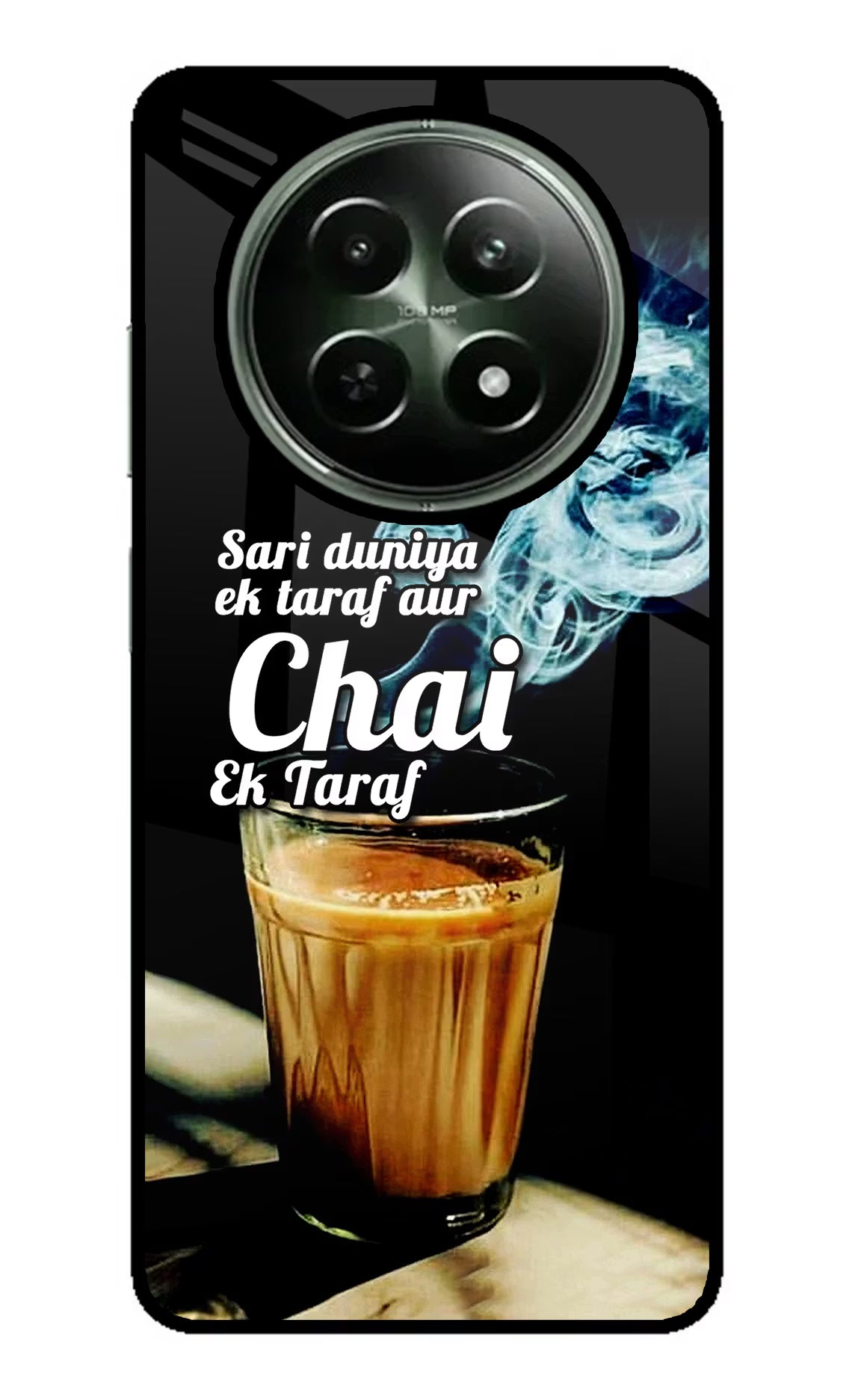 Chai Ek Taraf Quote Realme 12 5G Glass Case - Chai Ek Taraf Quote Realme 12 5G Glass Case Chai Ek Taraf Quote Realme 12 5G Glass Case