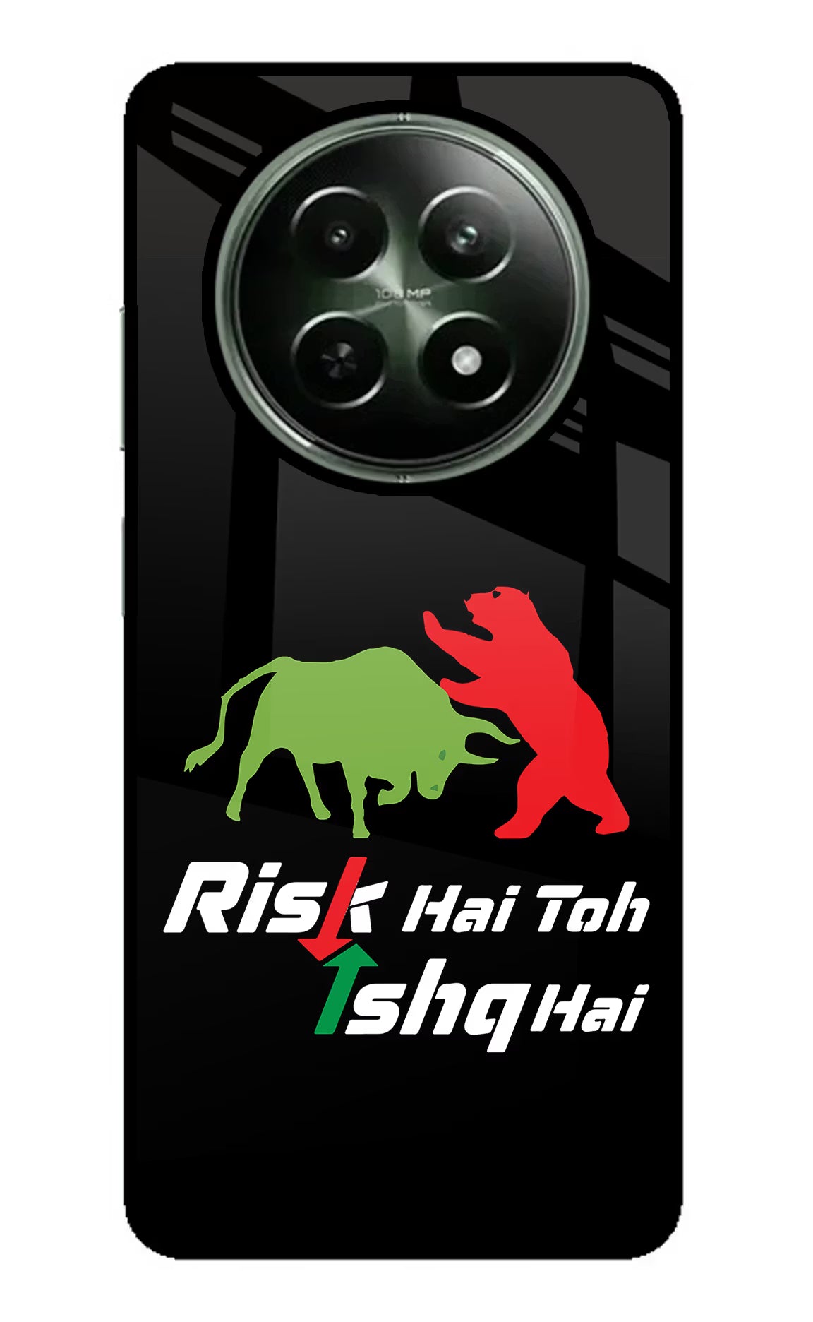 Risk Hai Toh Ishq Hai Realme 12 5G Glass Case - Risk Hai Toh Ishq Hai Realme 12 5G Glass Case Risk Hai Toh Ishq Hai Realme 12 5G Glass Case