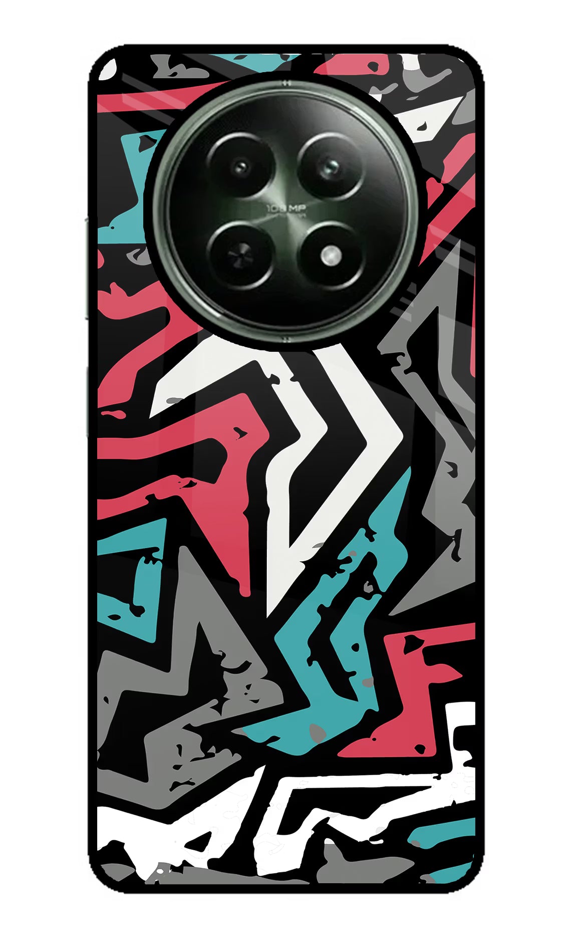 Geometric Graffiti Realme 12 5G Glass Case - Geometric Graffiti Realme 12 5G Glass Case Geometric Graffiti Realme 12 5G Glass Case