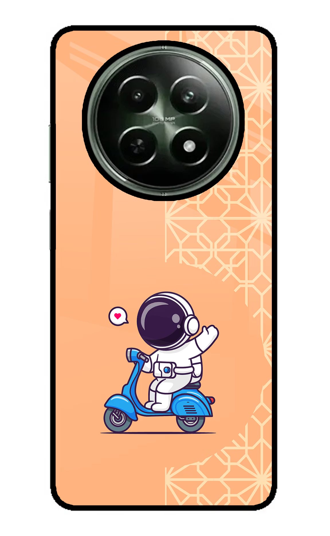 Cute Astronaut Riding Realme 12 5G Glass Case - Cute Astronaut Riding Realme 12 5G Glass Case Cute Astronaut Riding Realme 12 5G Glass Case