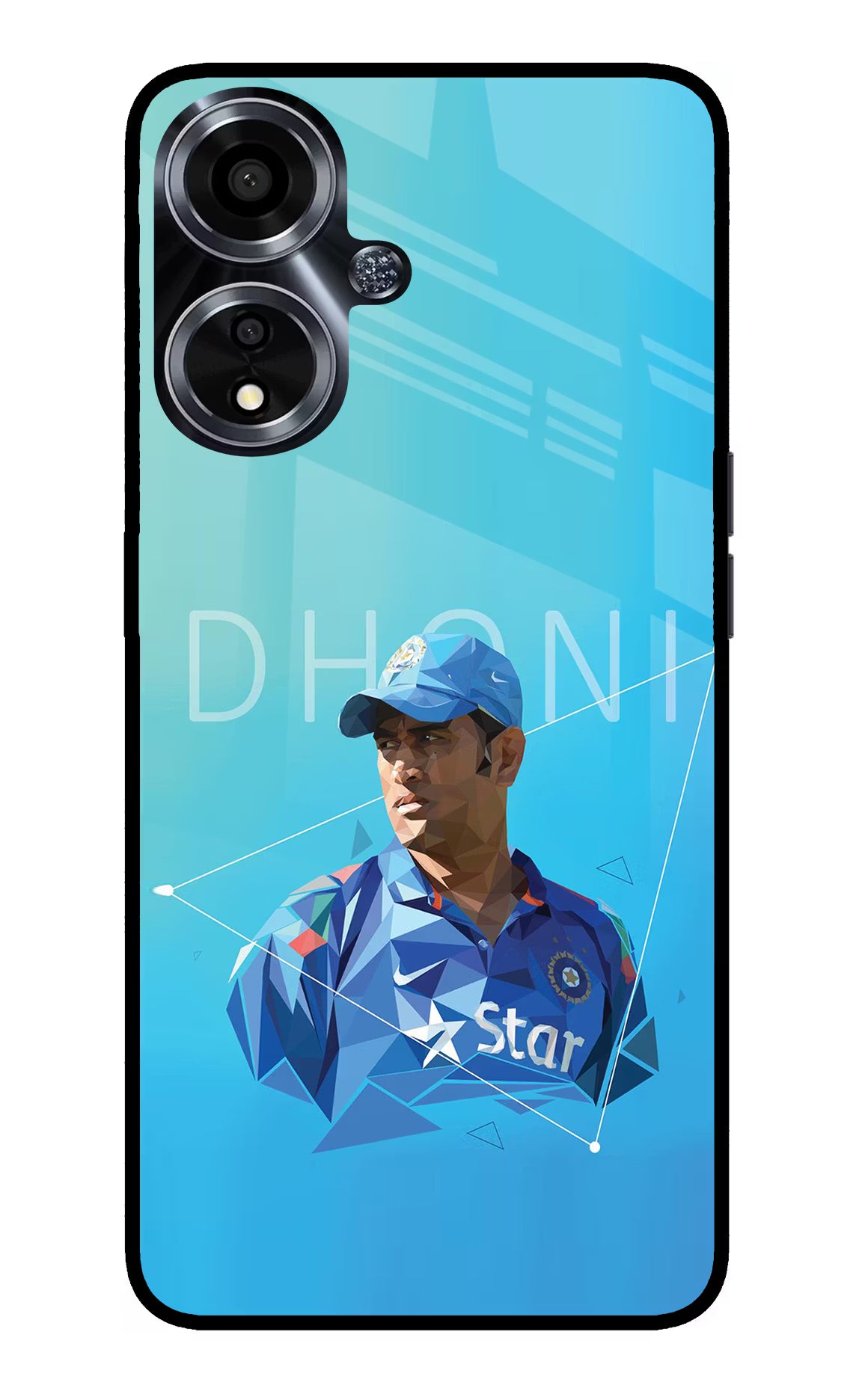 Dhoni Artwork Oppo A59 5G Glass Case - Dhoni Artwork Oppo A59 5G Glass Case Dhoni Artwork Oppo A59 5G Glass Case