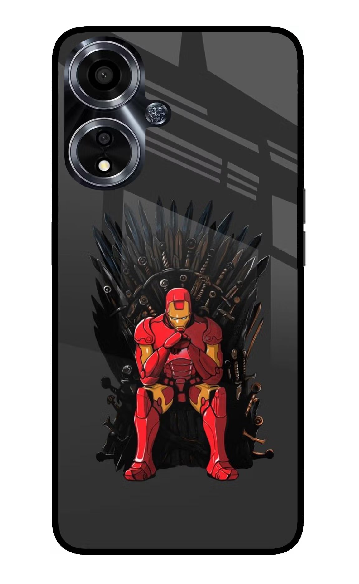 Ironman Throne Oppo A59 5G Glass Case - Ironman Throne Oppo A59 5G Glass Case Ironman Throne Oppo A59 5G Glass Case