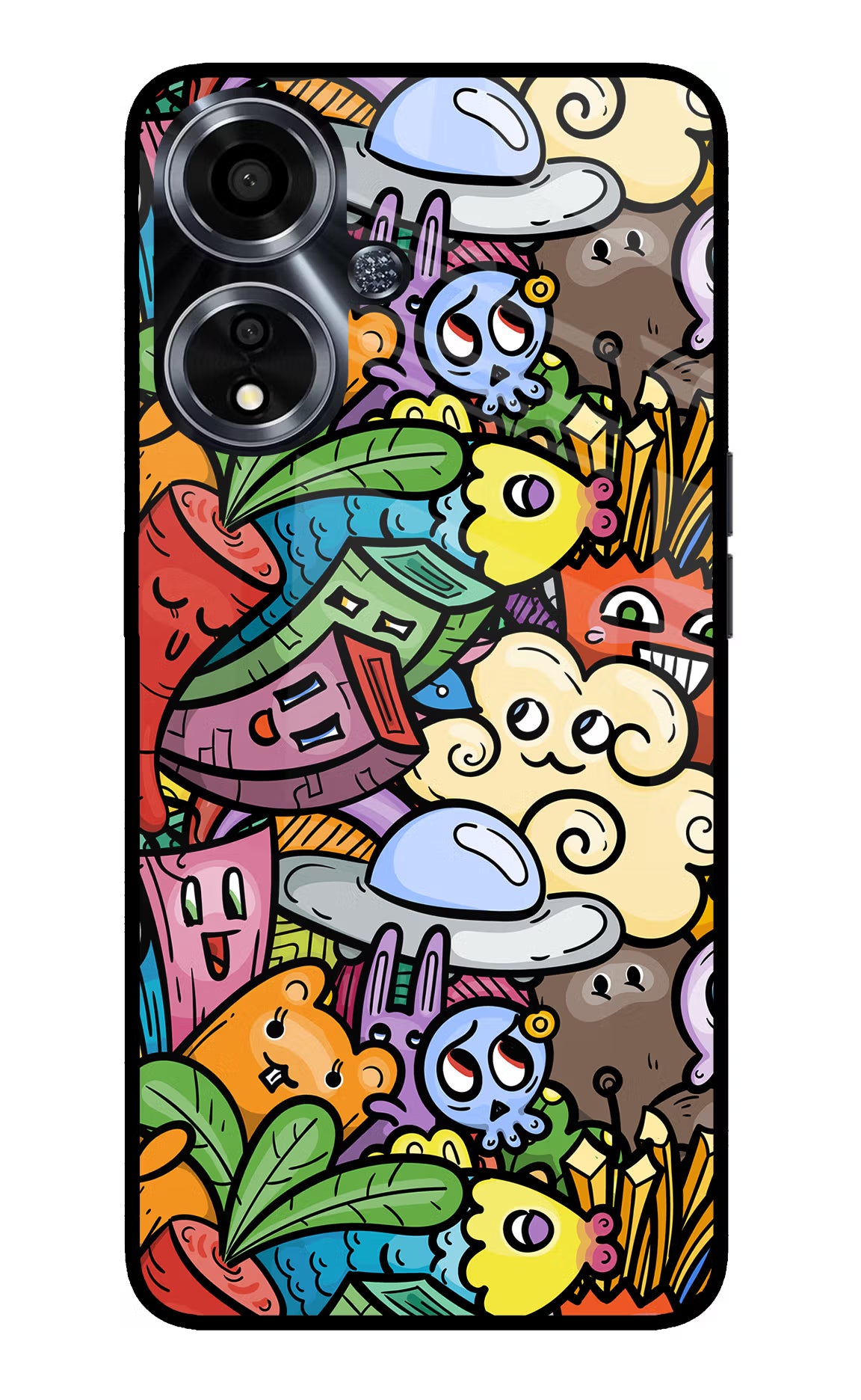 Veggie Doodle Oppo A59 5G Glass Case - Veggie Doodle Oppo A59 5G Glass Case Veggie Doodle Oppo A59 5G Glass Case