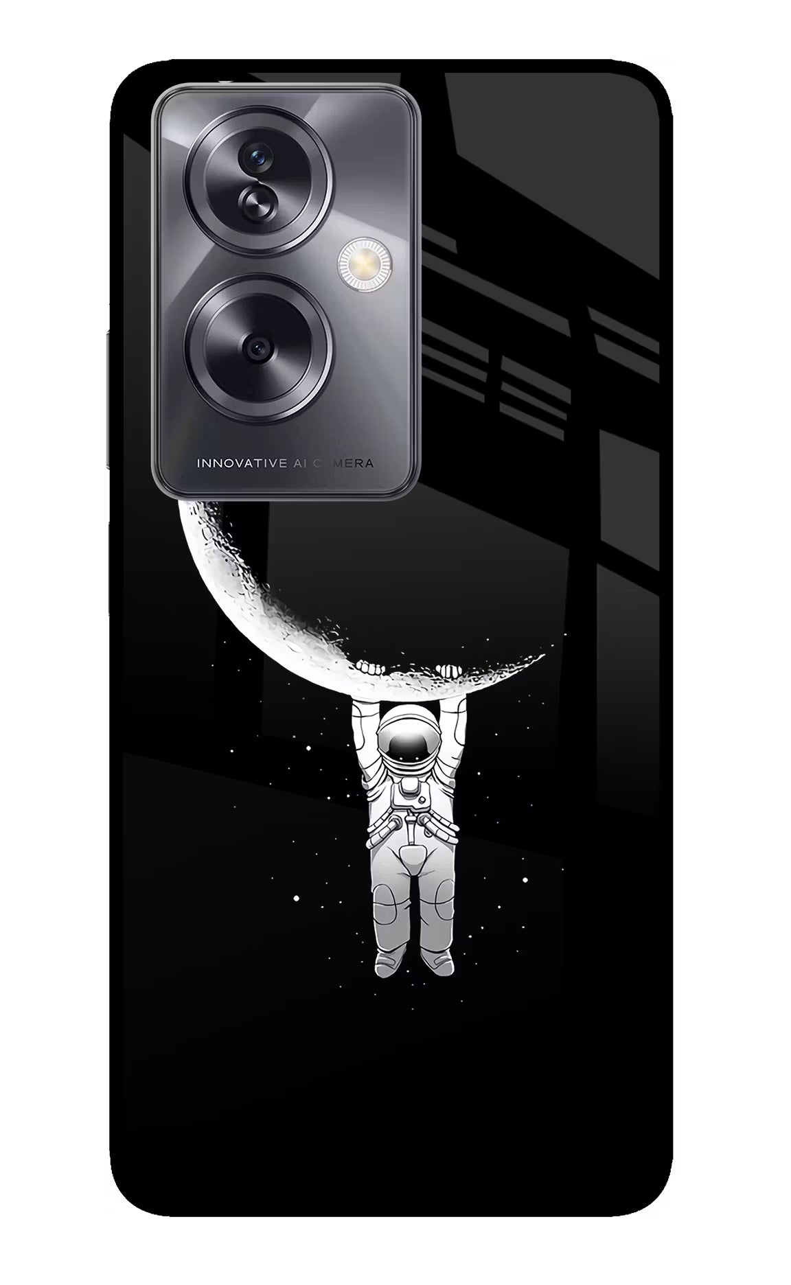 Moon Space Oppo A79 5G Glass Case - Moon Space Oppo A79 5G Glass Case Moon Space Oppo A79 5G Glass Case