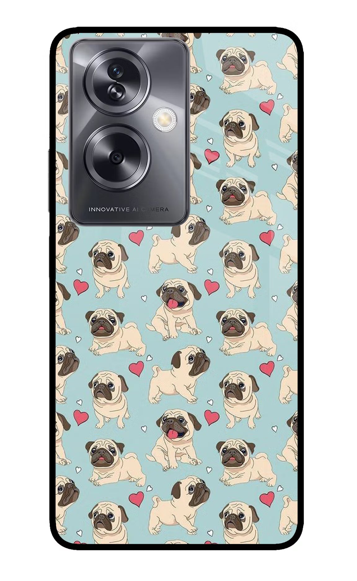 Pug Dog Oppo A79 5G Glass Case - Pug Dog Oppo A79 5G Glass Case Pug Dog Oppo A79 5G Glass Case