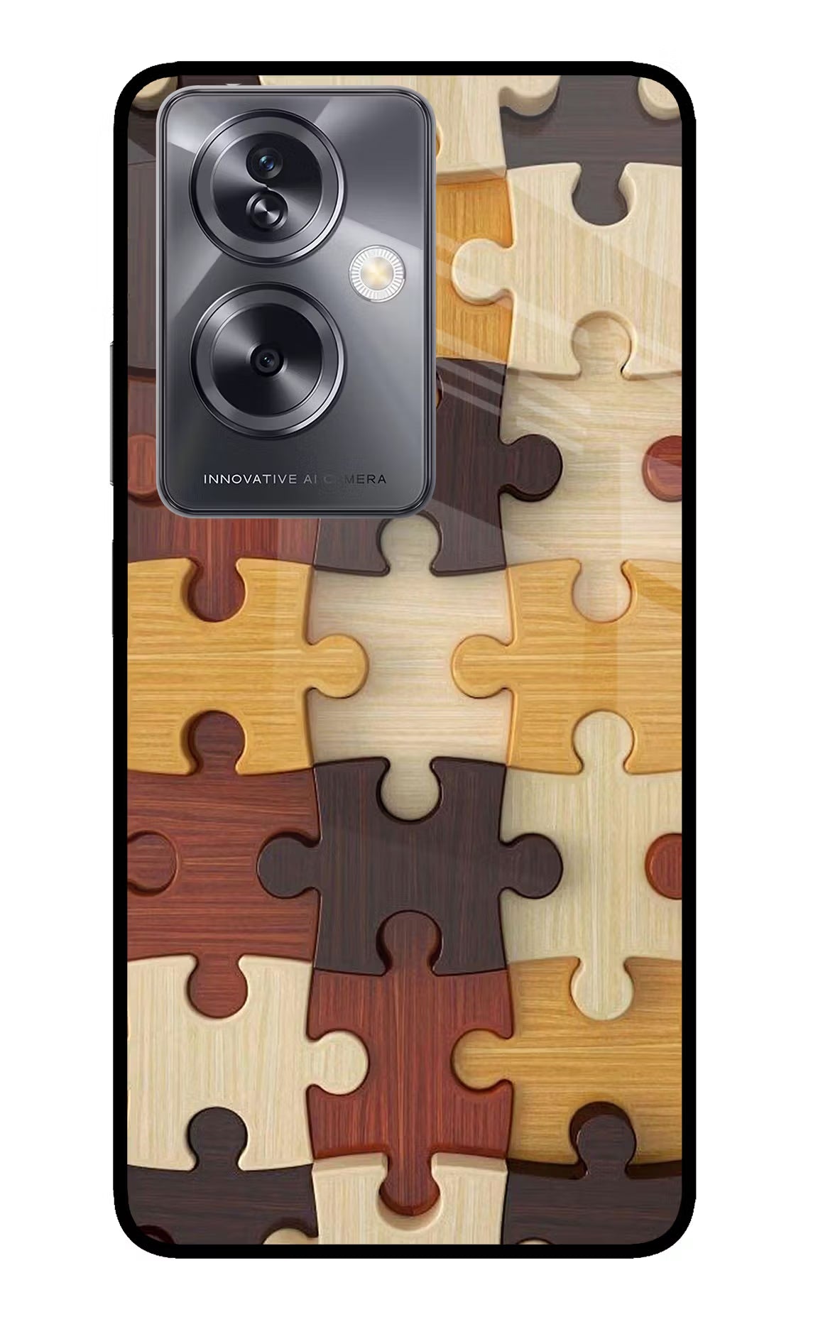 Wooden Puzzle Oppo A79 5G Glass Case - Wooden Puzzle Oppo A79 5G Glass Case Wooden Puzzle Oppo A79 5G Glass Case