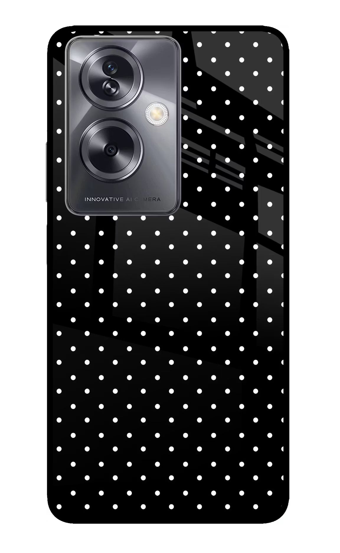 White Dots Oppo A79 5G Glass Case - White Dots Oppo A79 5G Glass Case White Dots Oppo A79 5G Glass Case