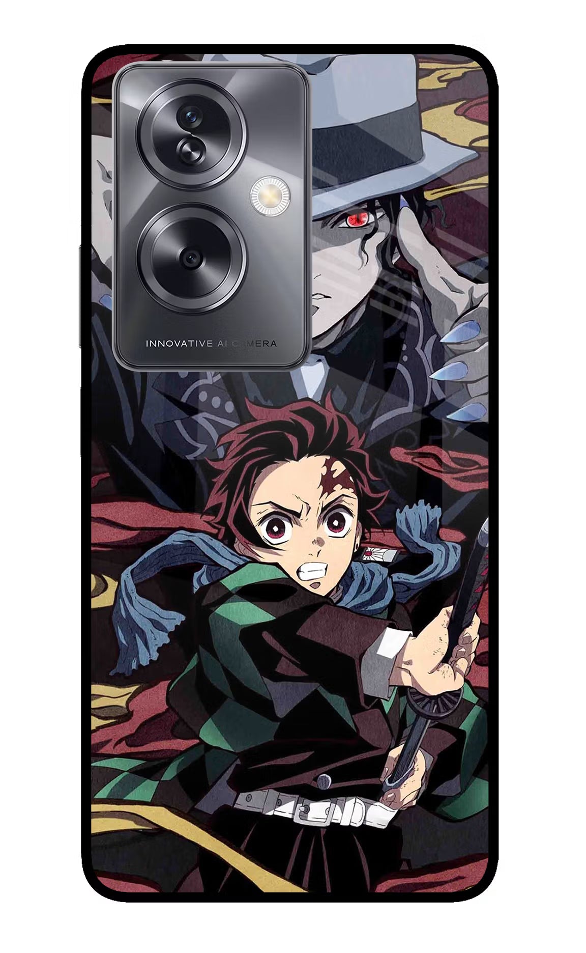 Demon Slayer Oppo A79 5G Glass Case - Demon Slayer Oppo A79 5G Glass Case Demon Slayer Oppo A79 5G Glass Case